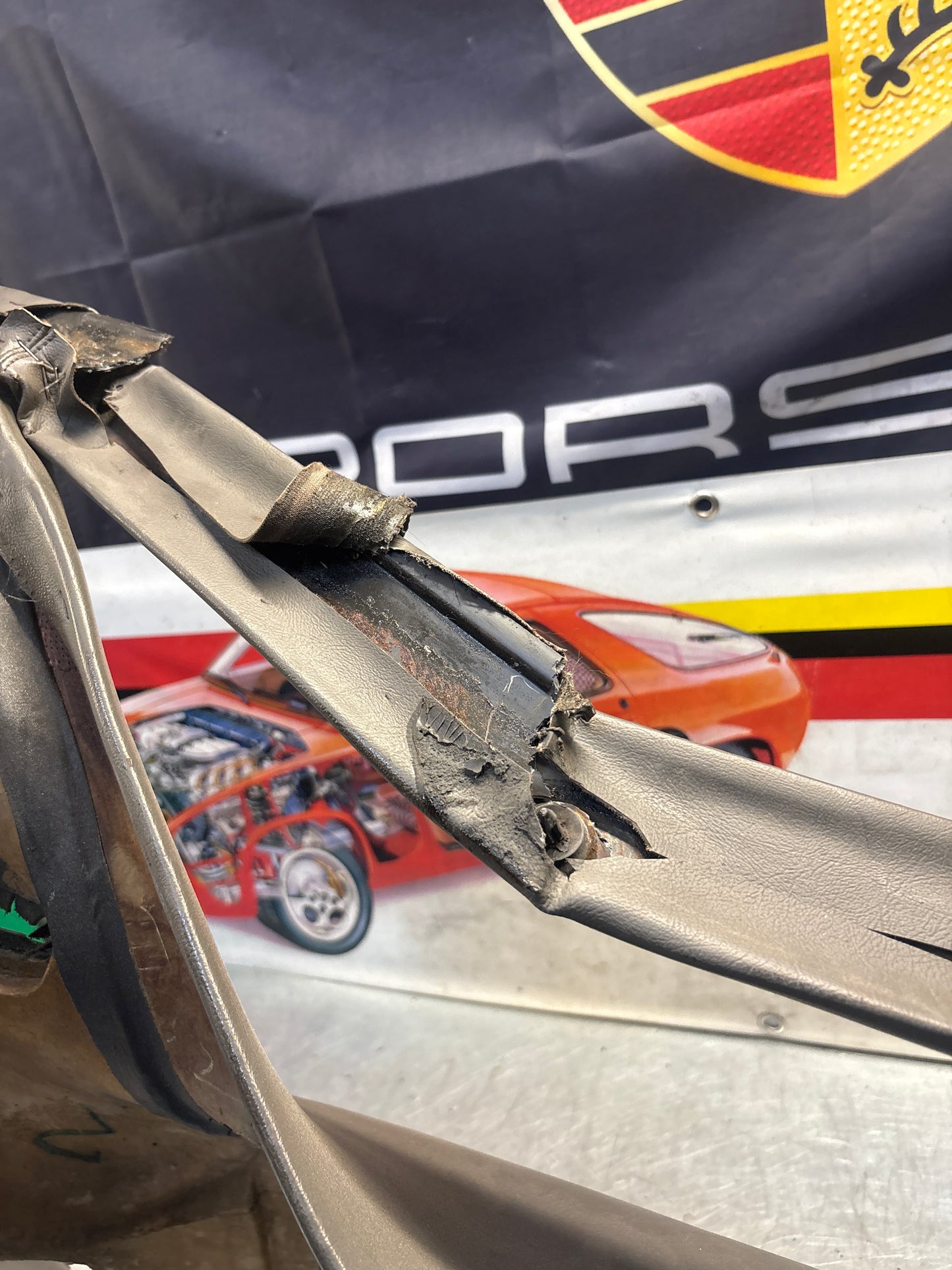 Porsche 928 left side lower side trim panel, grey used 92855502157