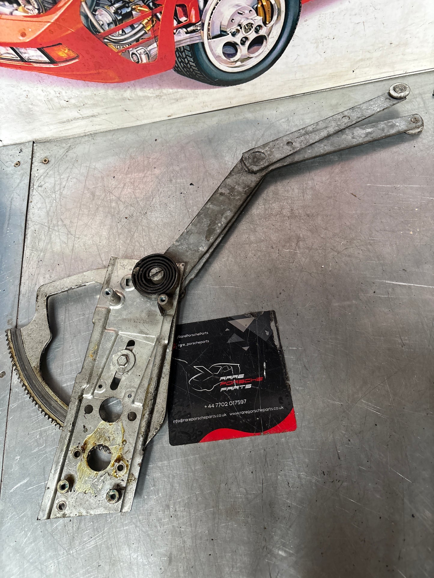 Porsche 911 964 Right side window regulator mechanism, used 91154200443