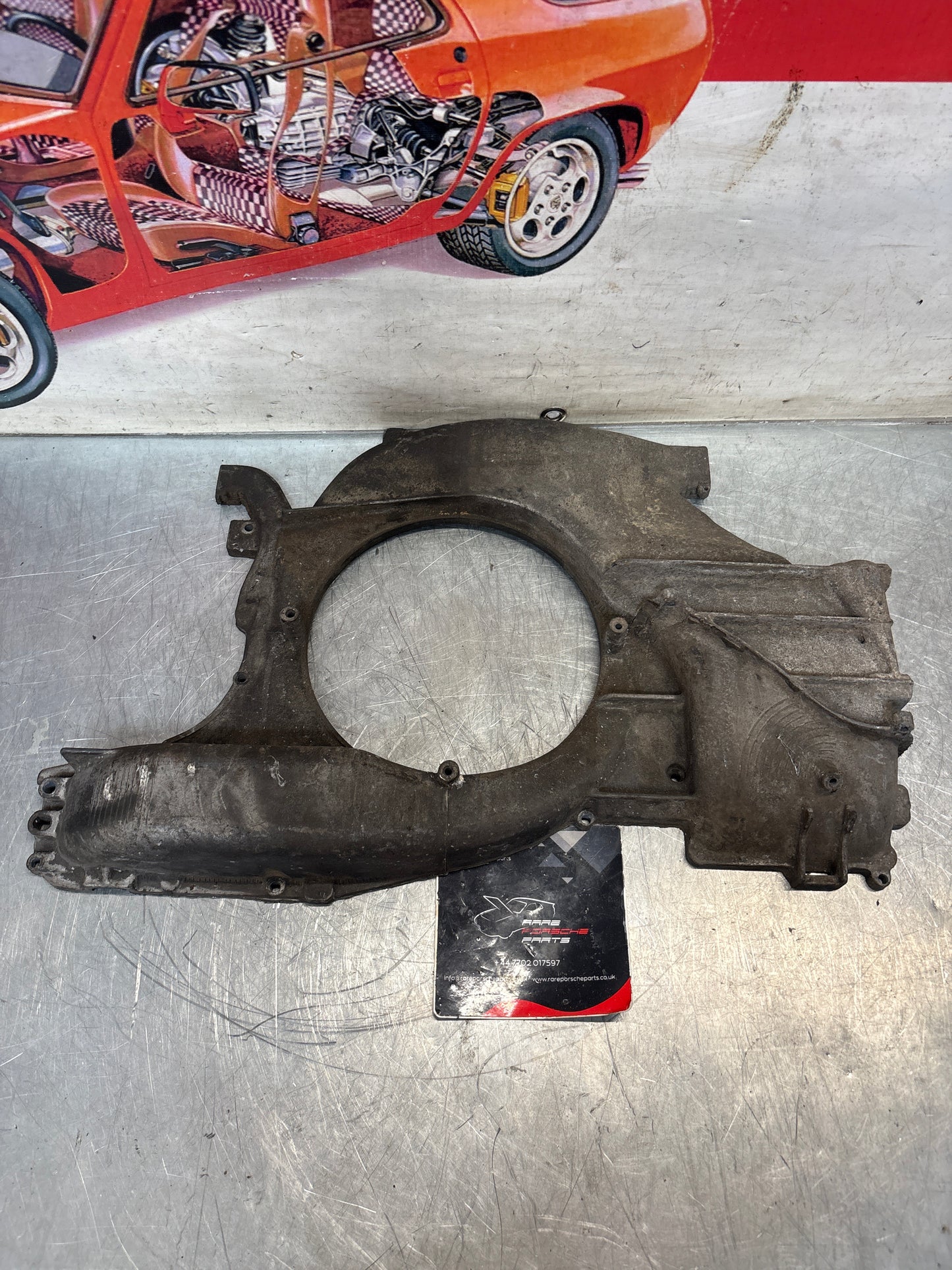 Porsche 914 engine cooling fan housing, used 021119225A