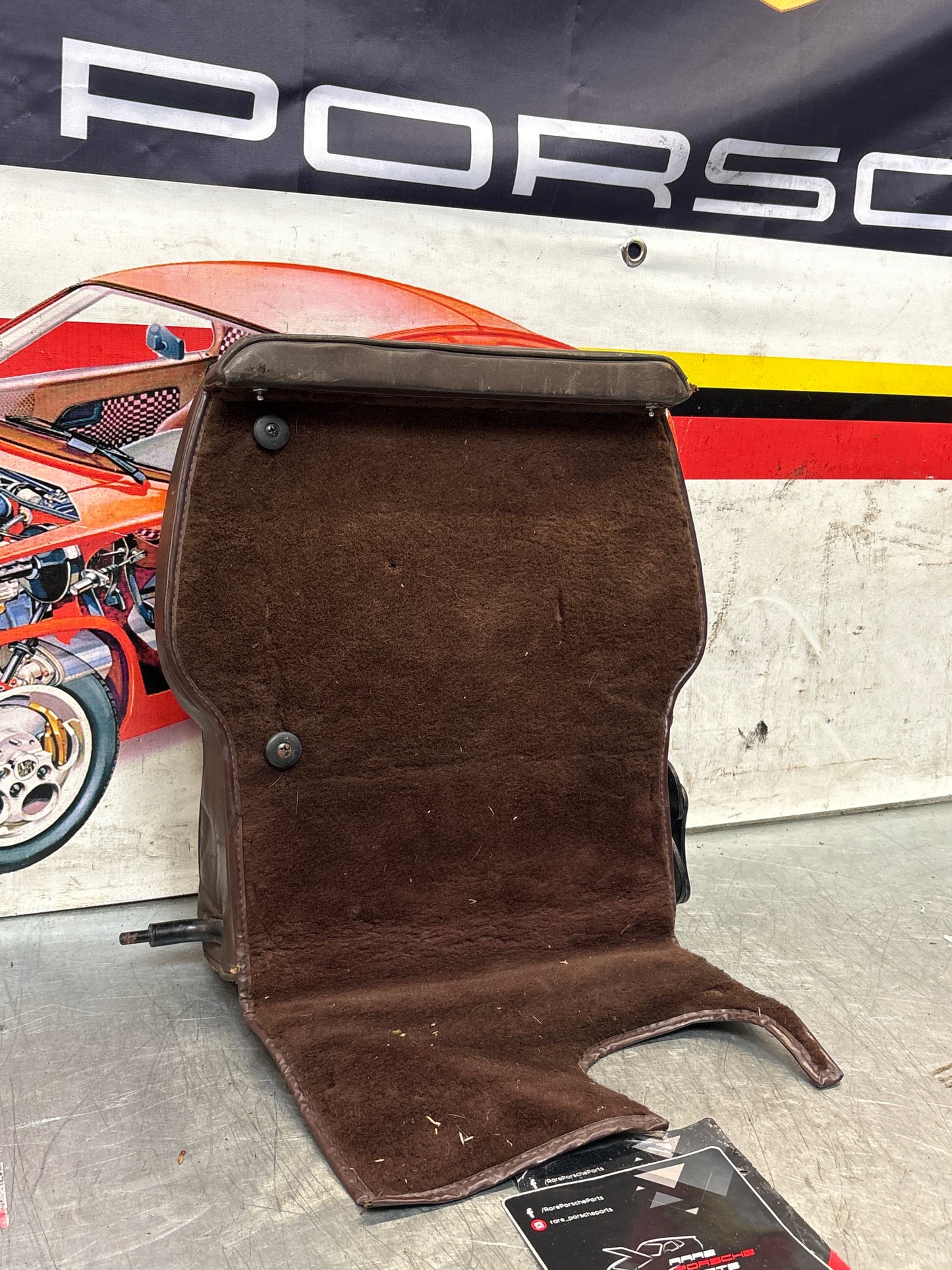 Porsche 928 rear right seat backrest, brown, leather used 92852203852