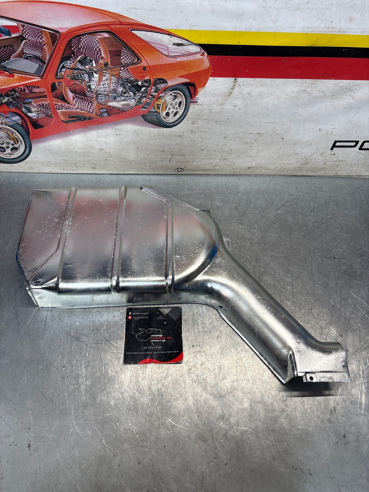 Porsche 928 S / S4 rear heat shield protection plate, refurbished 92850493204