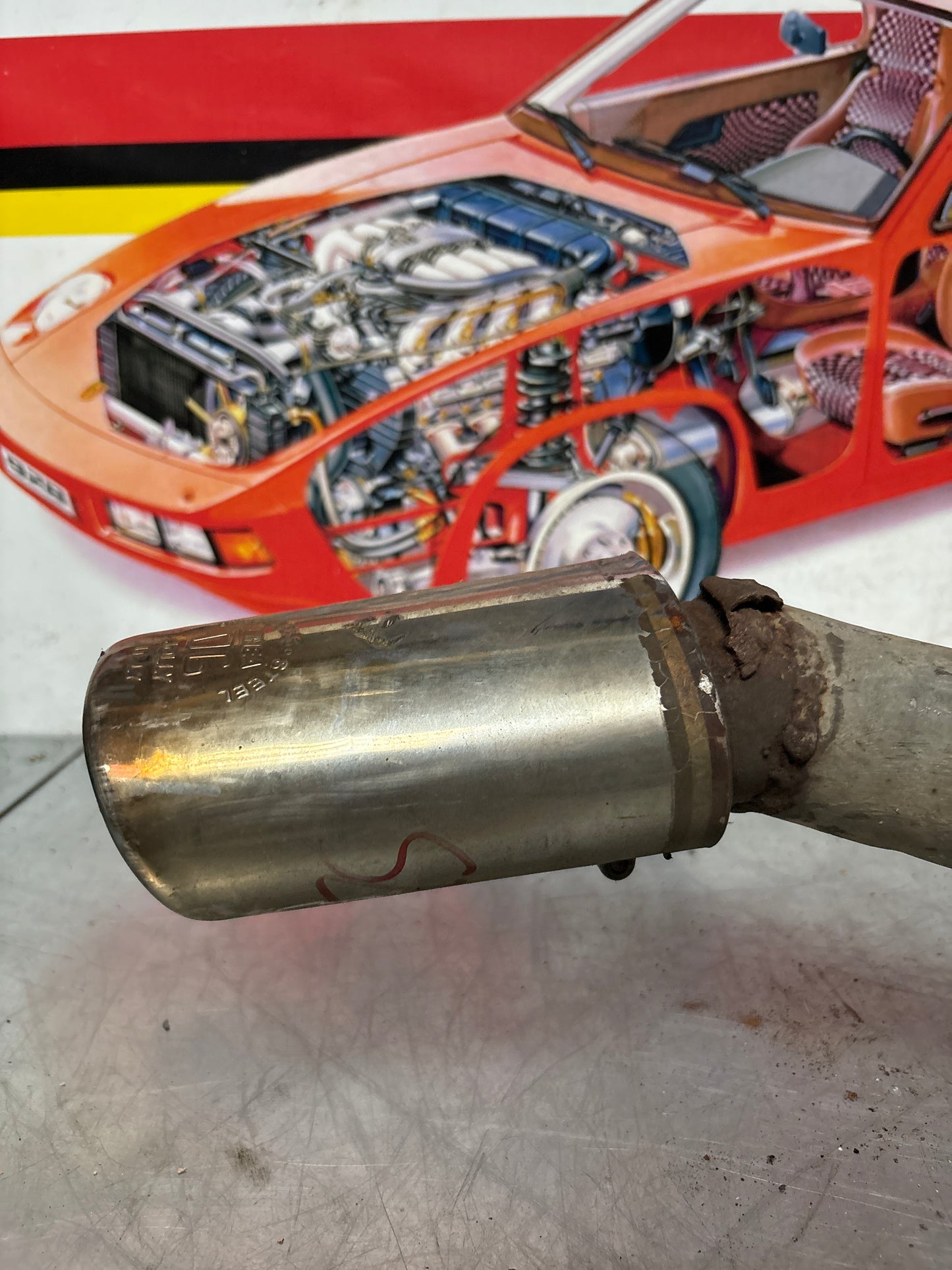 Porsche 944 S S2 genuine exhaust system rear muffler, used 94411104103