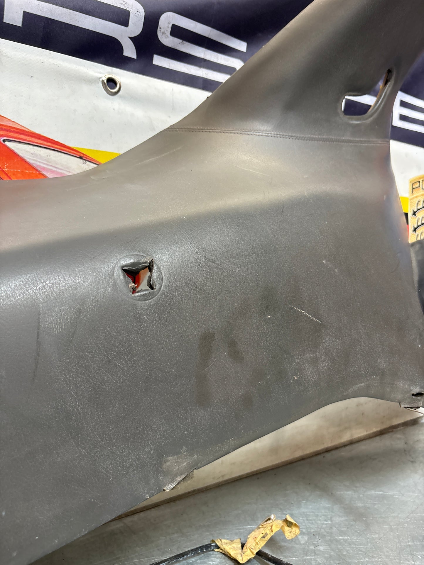 Porsche 928 left side lower side trim panel, grey used 92855502157