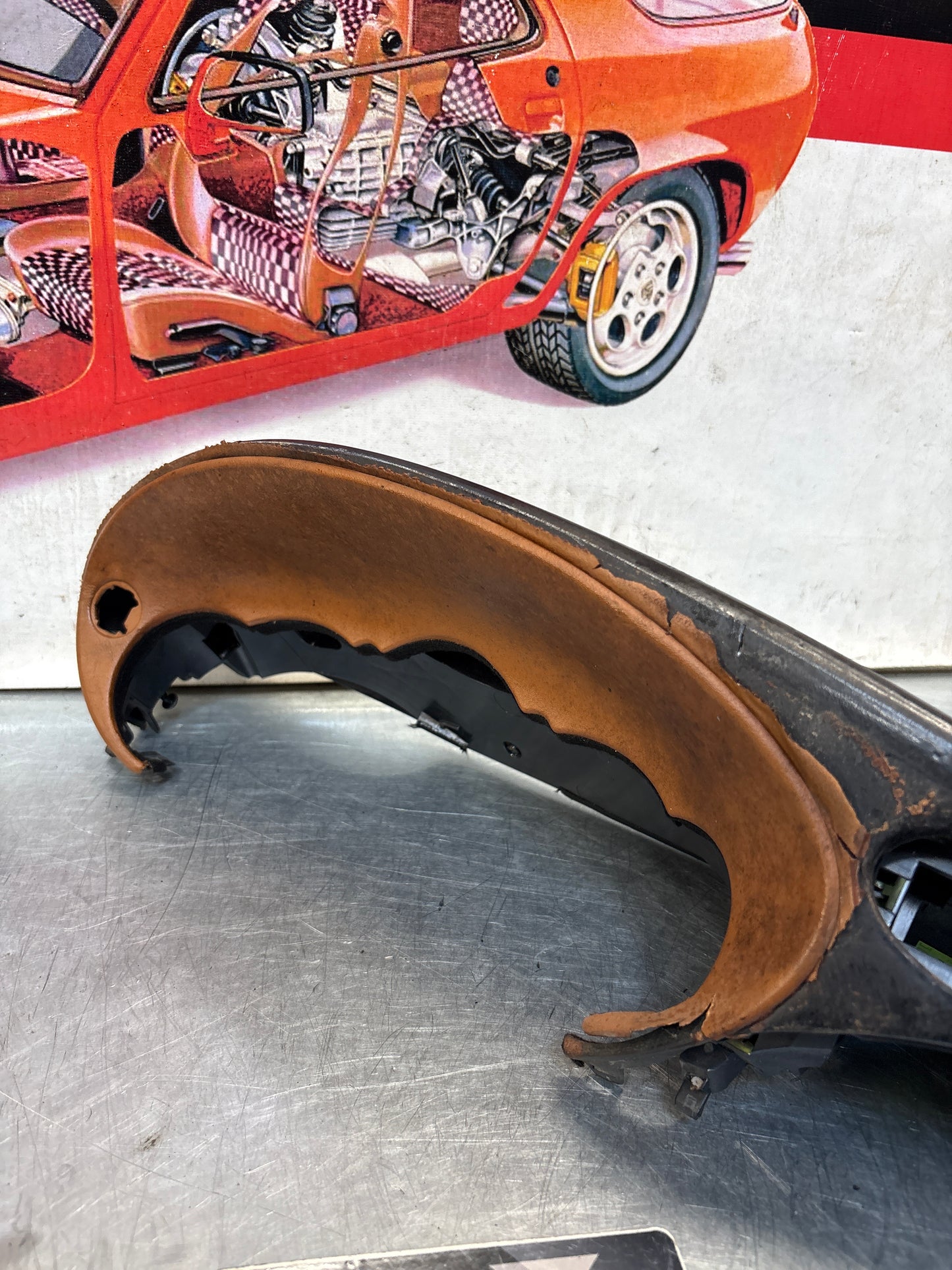 Porsche 911 996 dasboard cluster trim, used, black/brown 99655205902