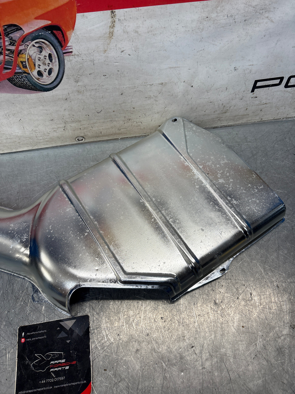 Porsche 928 S / S4 rear heat shield protection plate, refurbished 92850493204