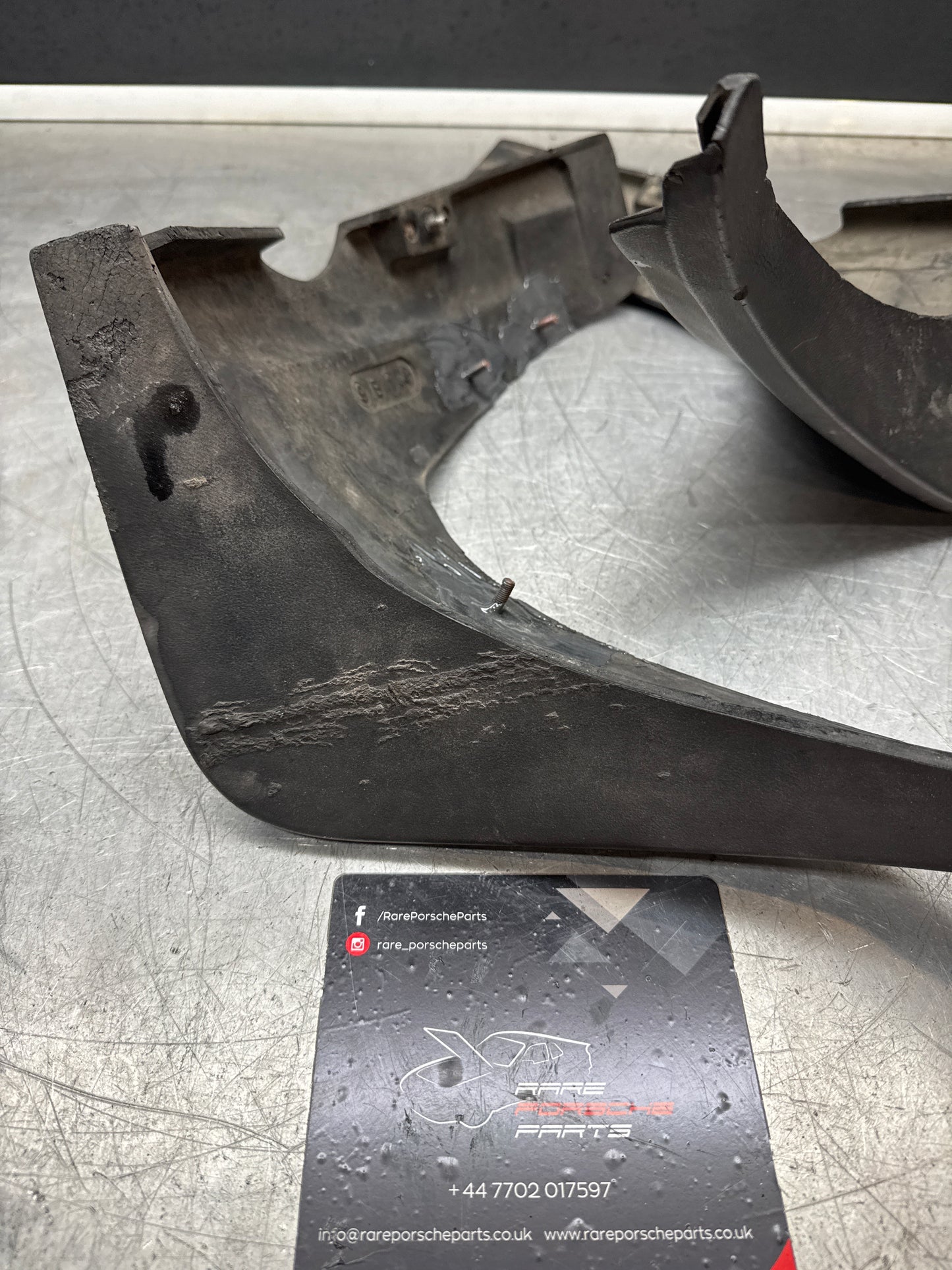 Porsche 924 pair of used rear spats, wheel arch trims, mud guards, 477853383 / 477853384 spare or repair