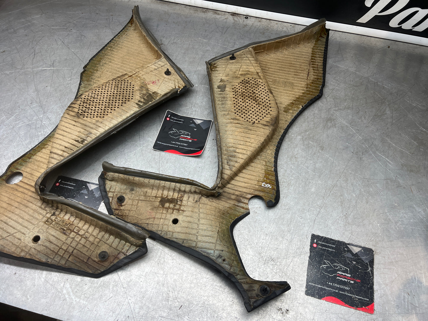 Porsche 944 black rear interior C Post trims/cards. Quarter panel trim used 944555021 944555022