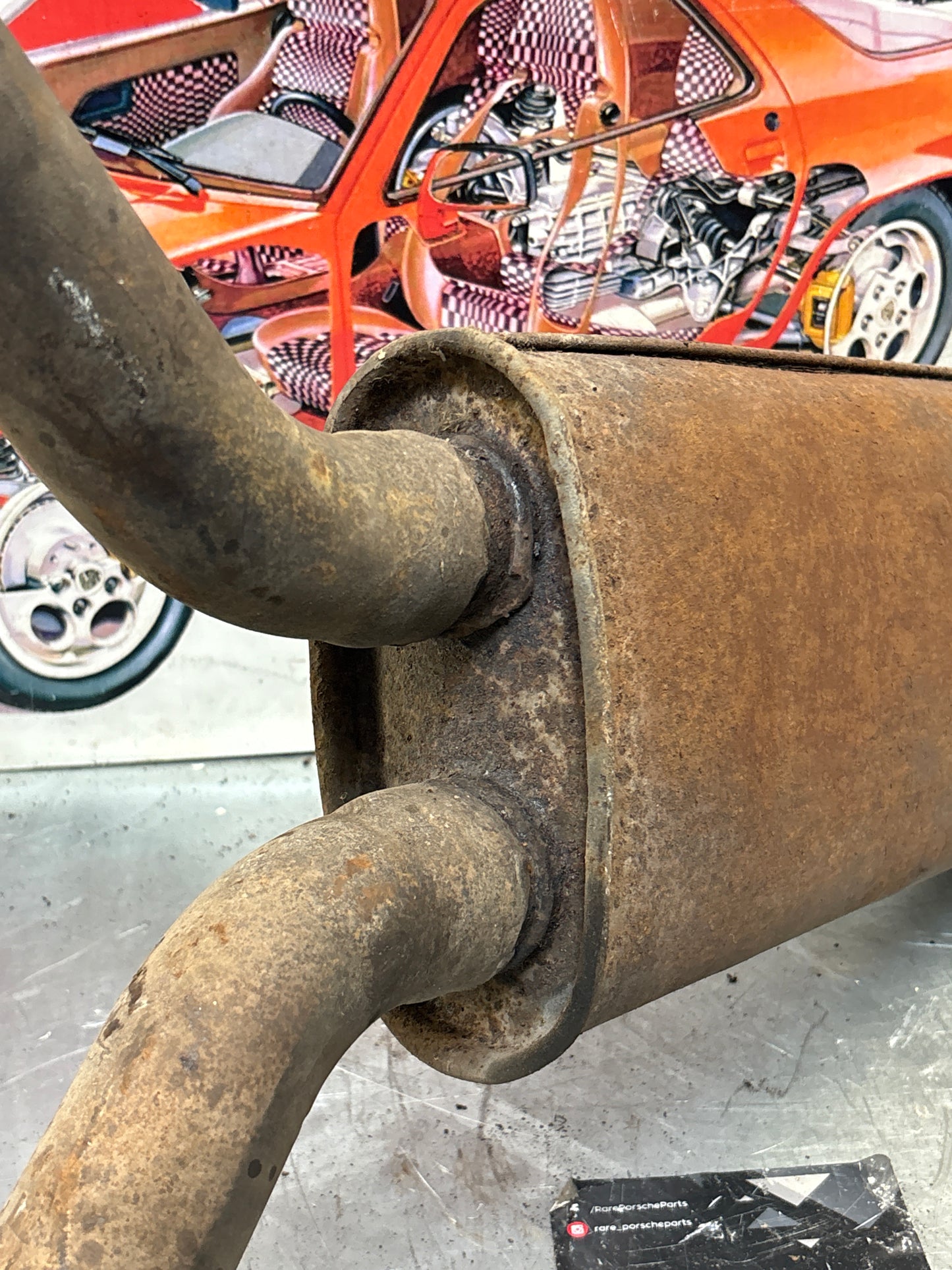 Porsche 928 front muffler, used