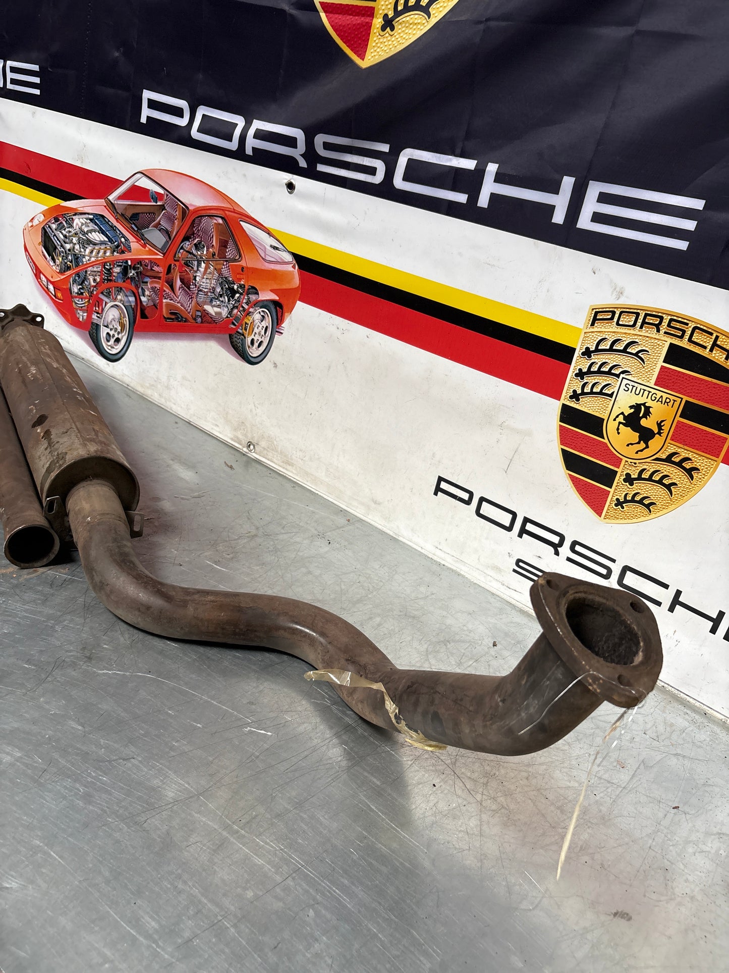 Porsche 944 Turbo front exhaust muffler 95111109303 used