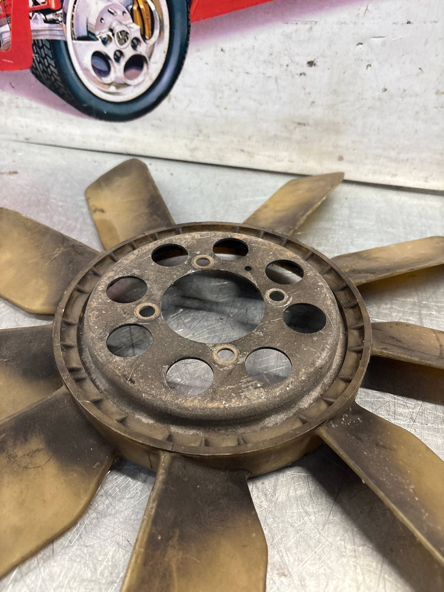 Porsche 928 late engine cooling fan, used 92810613701