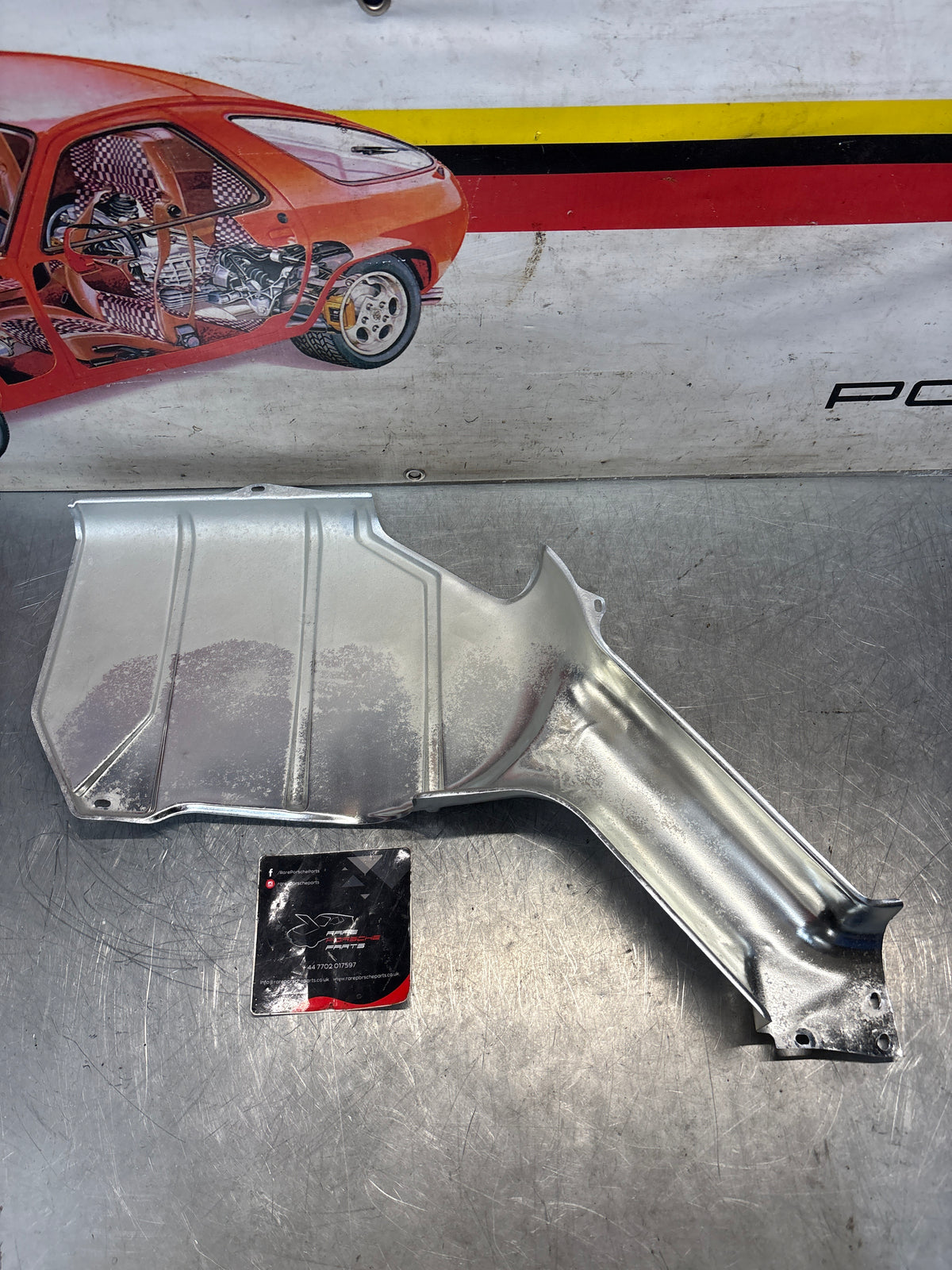 Porsche 928 S / S4 rear heat shield protection plate, refurbished 92850493204