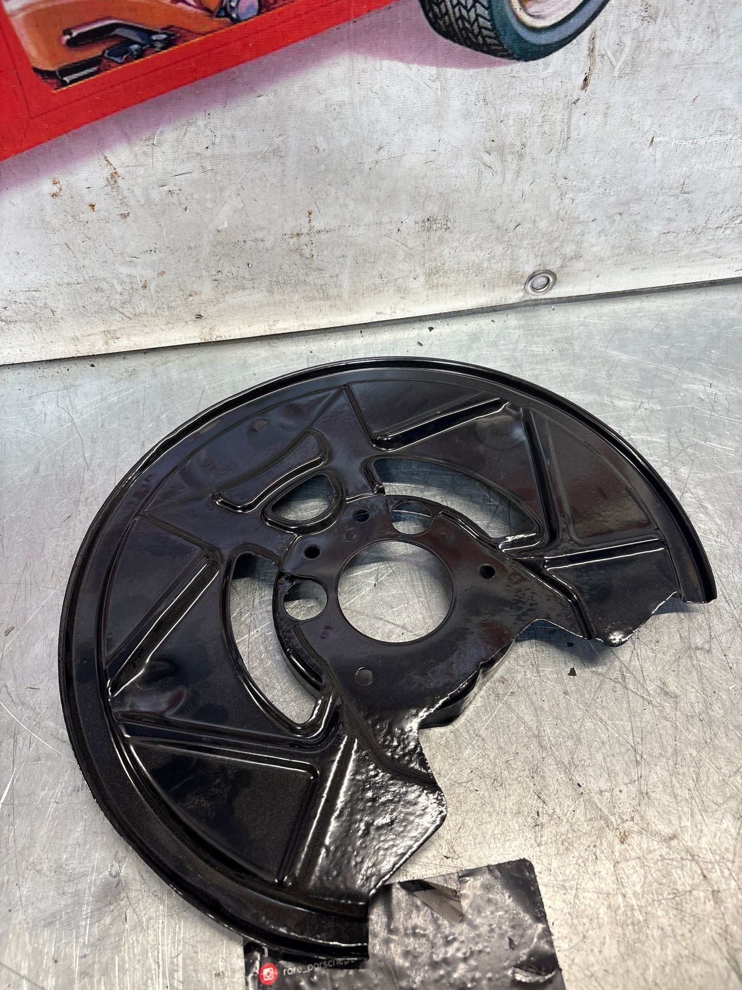 Porsche 924S 944 front disc dust backing plate, refurbished 94435180401