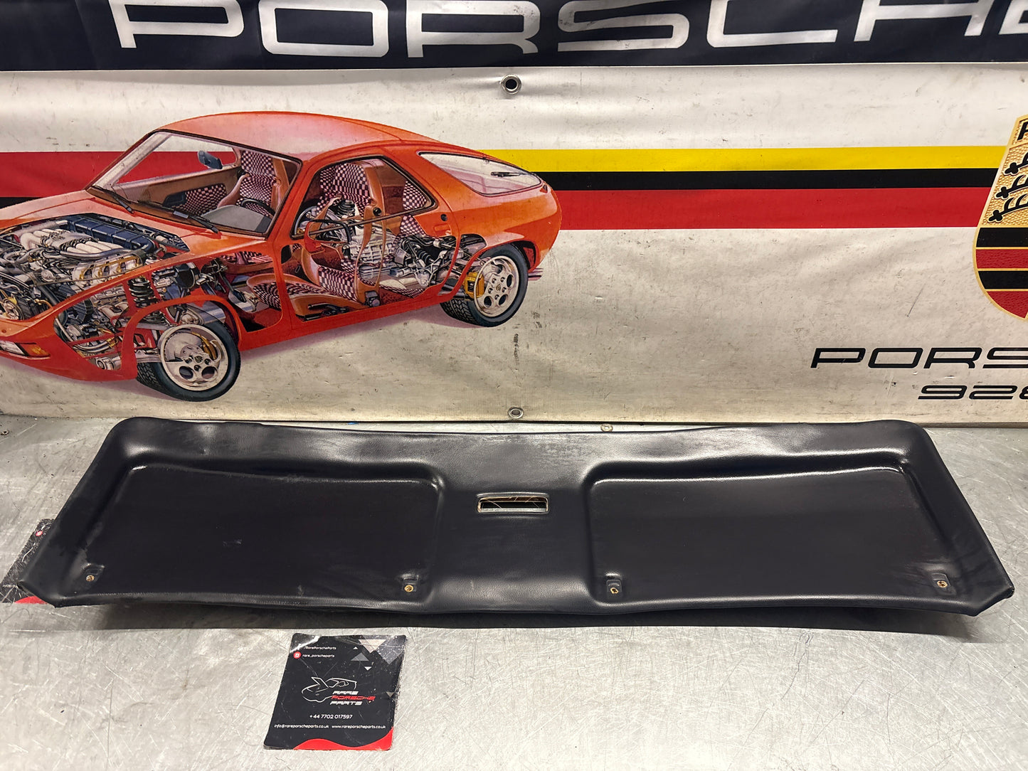 Porsche 928 sunroof mechanism cover trim, used, black 92855552702