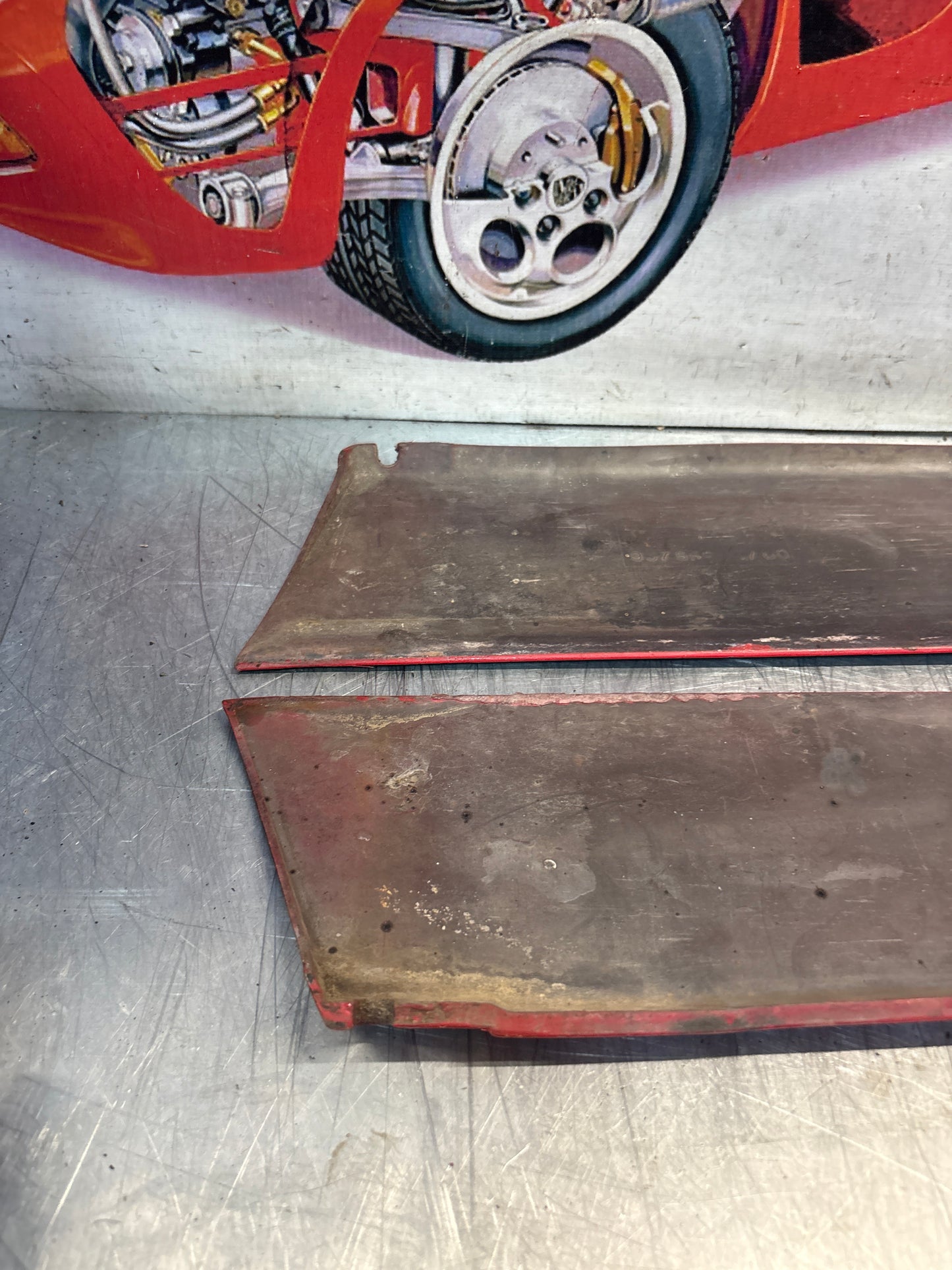 Porsche 924 Carrera GT pair of side skirt trim, used 93755902700 / 93755902800
