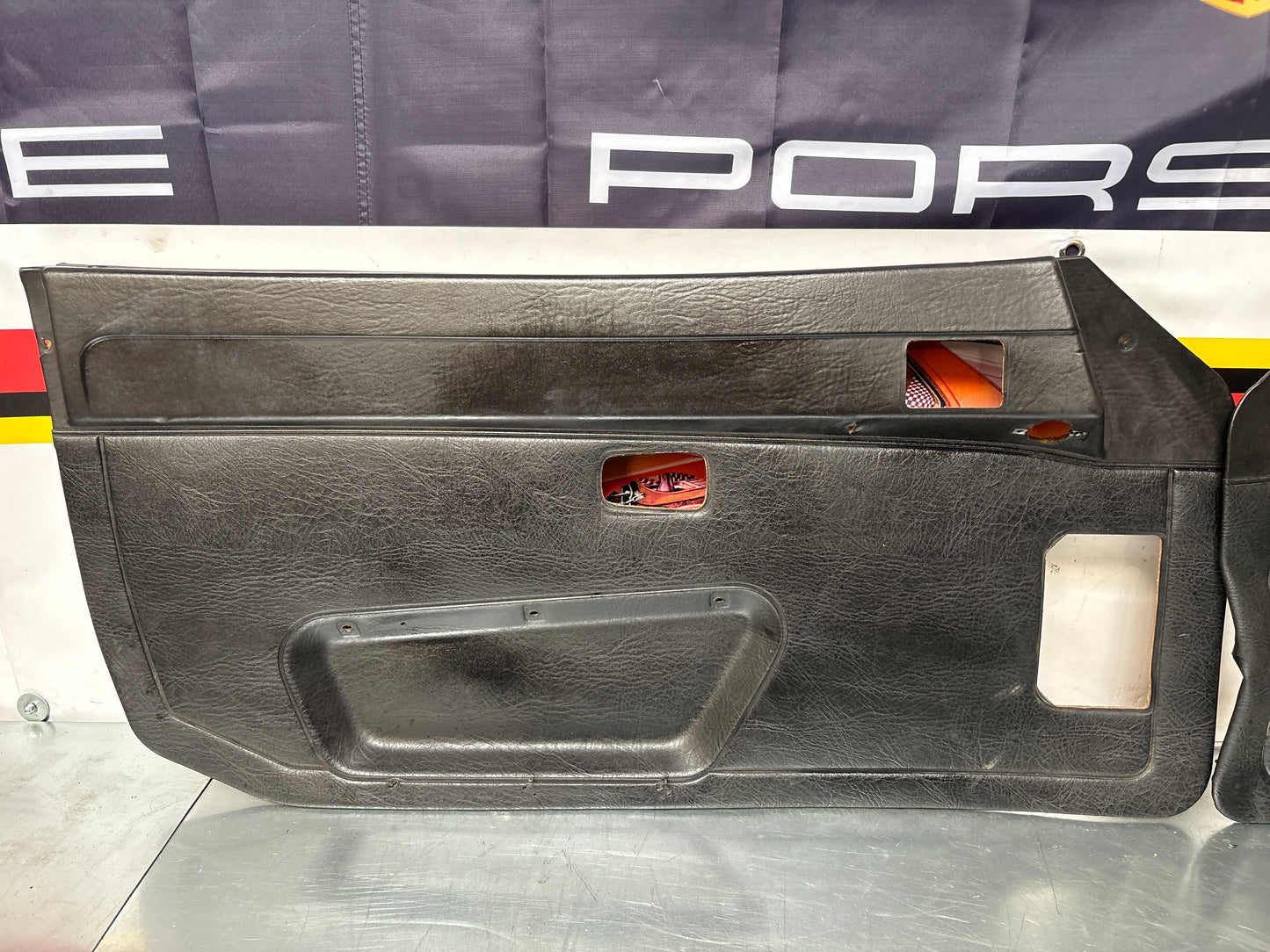 Porsche early 924 / 944 pair of Used black doors, LHD 477867011 / 477857012
