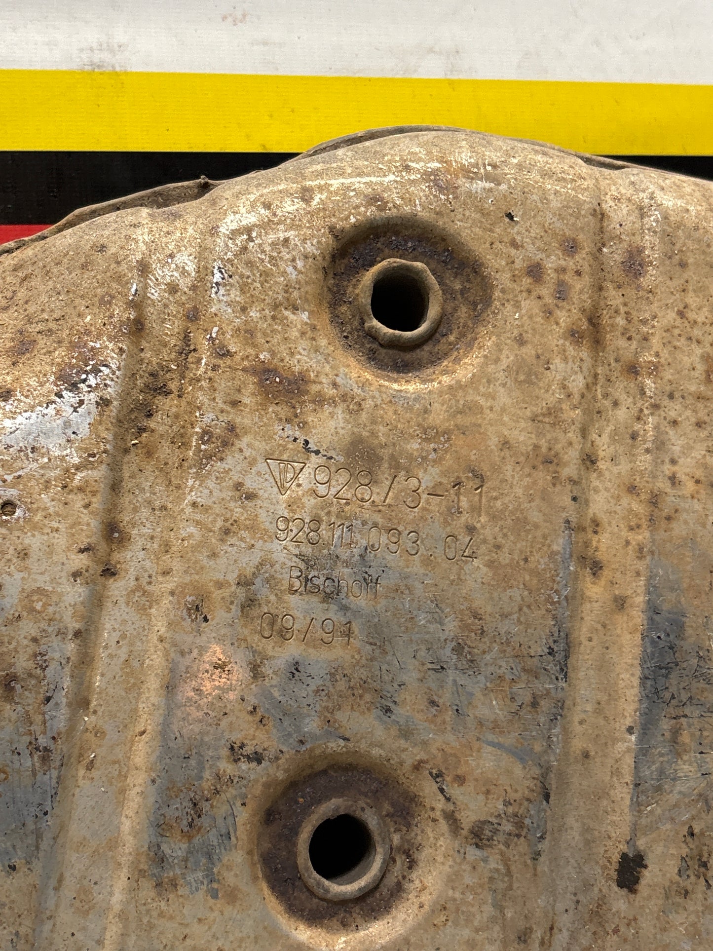 Porsche 928 Left side silencer, used 92811109304