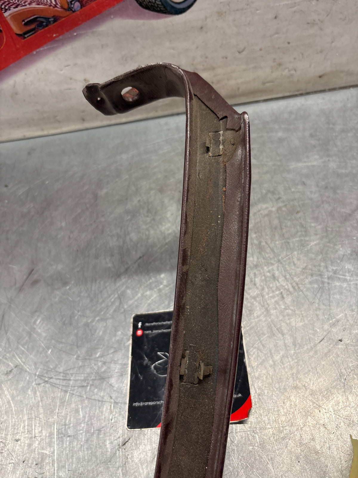 Porsche 928 right, off side door upper frame surround trim, burgundy 92855502602, used