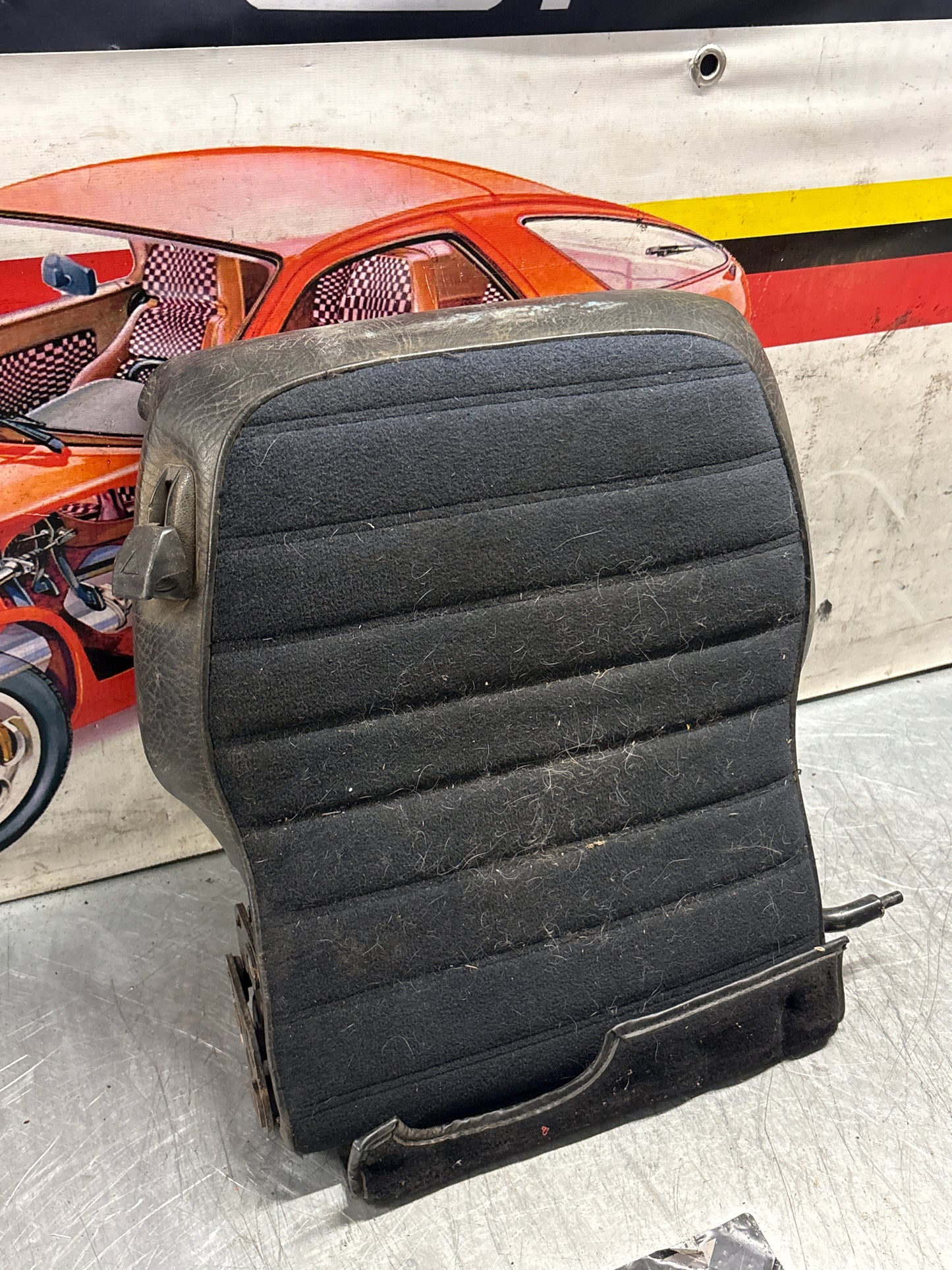 Porsche 928 rear right seat backrest, black, leather-velour used 92852203852