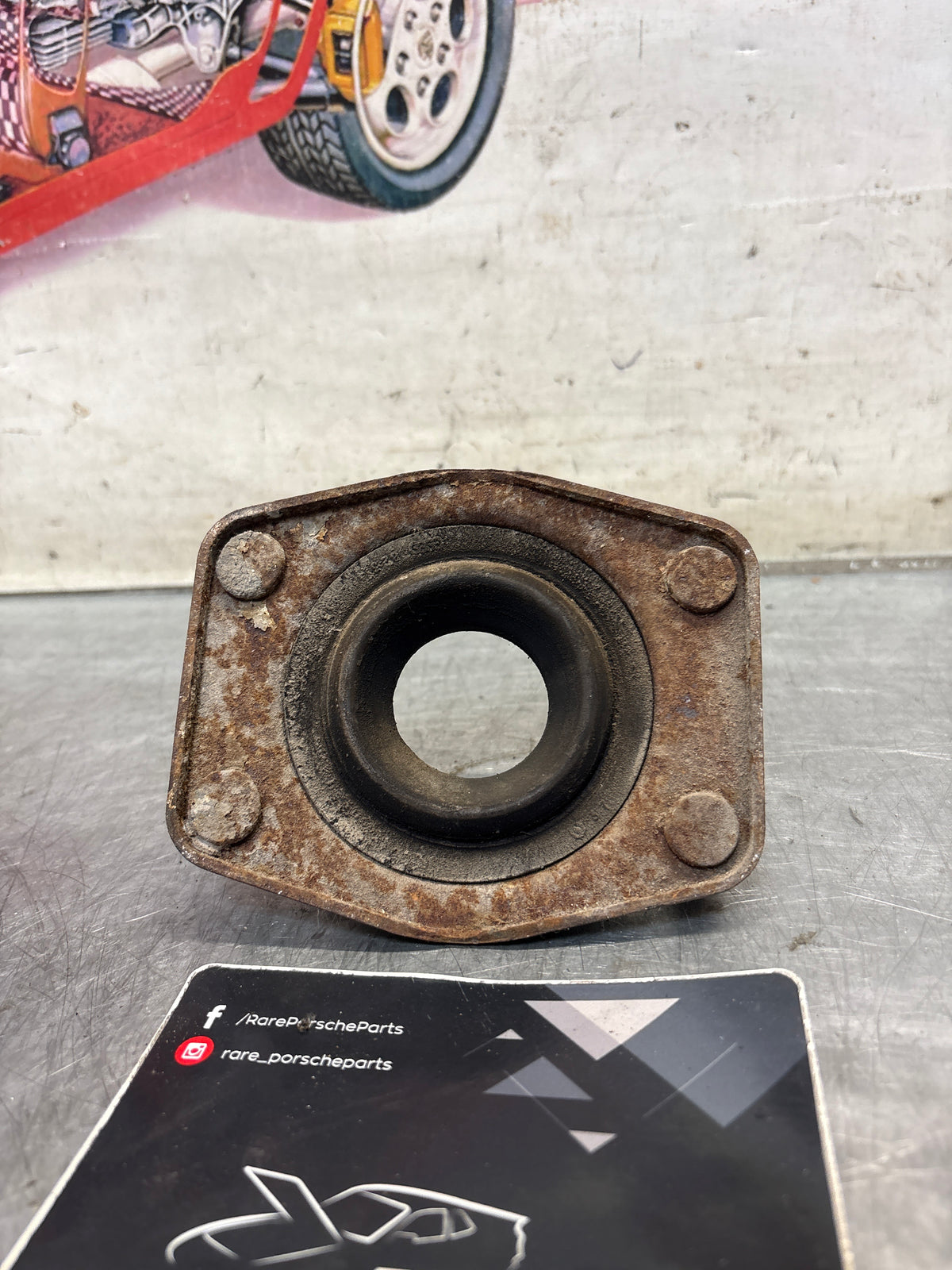 Porsche 924 / 944 front suspension bearing flange, 477412345, used