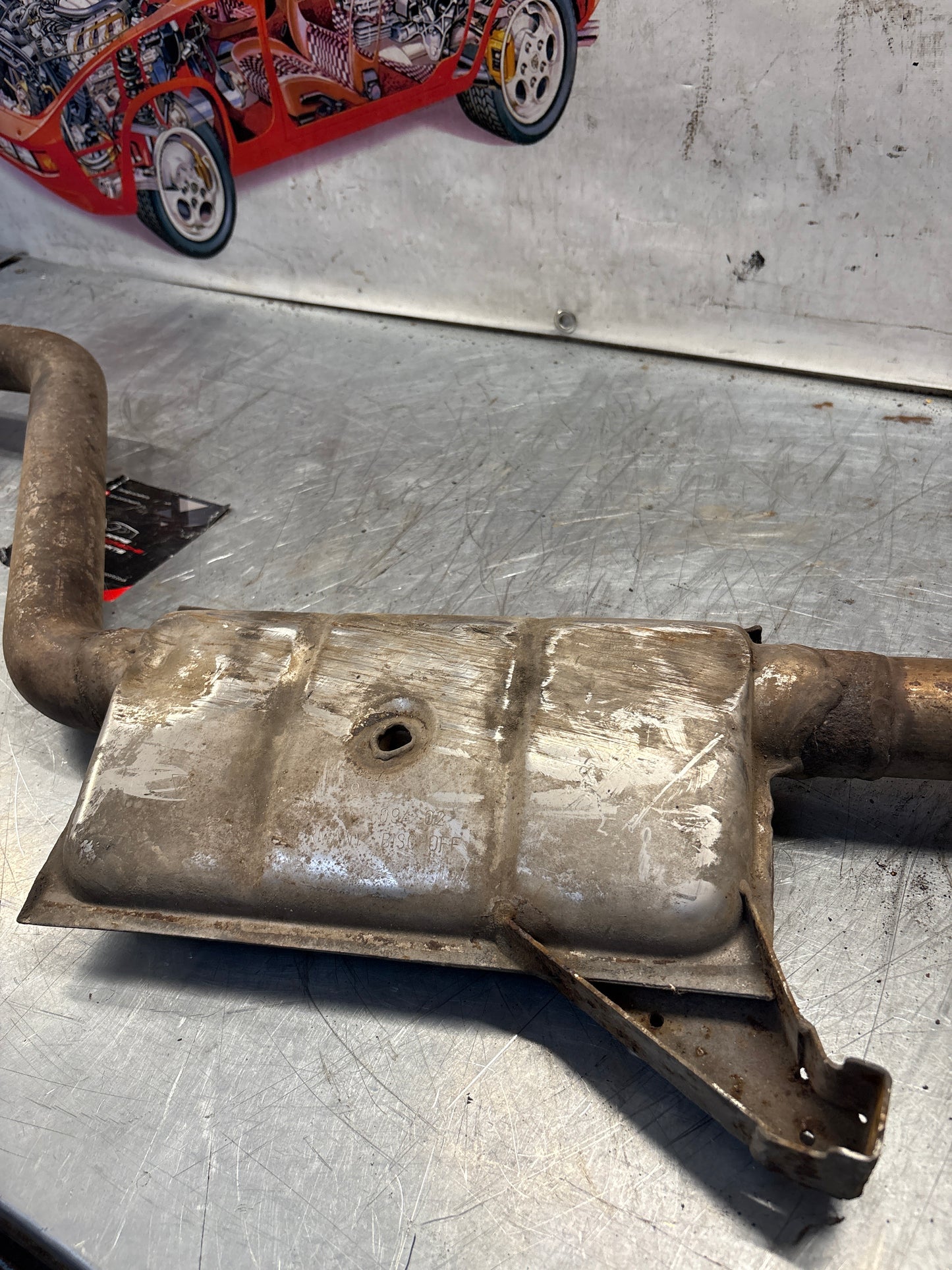 Porsche 928 S4 right middle silencer, used 92811109403