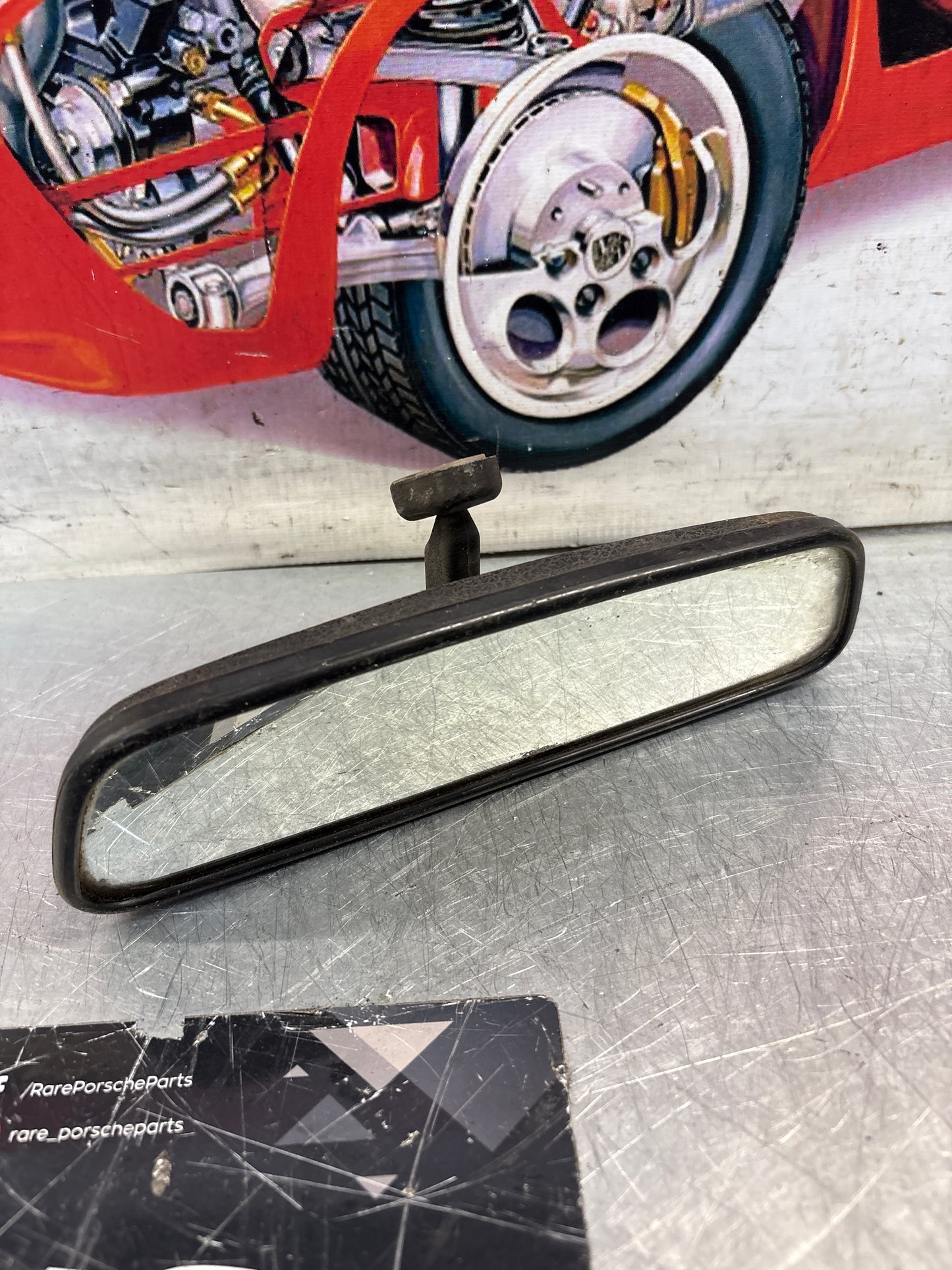Porsche 924 944 rear view mirror used, for spares or repair 477857511