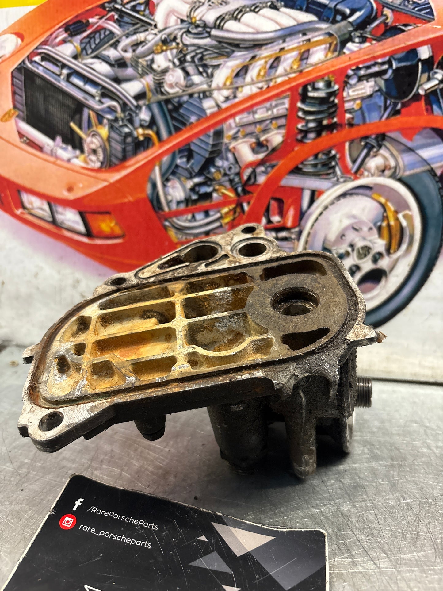 Porsche 944 Turbo thermostat housing, used 9511071512R