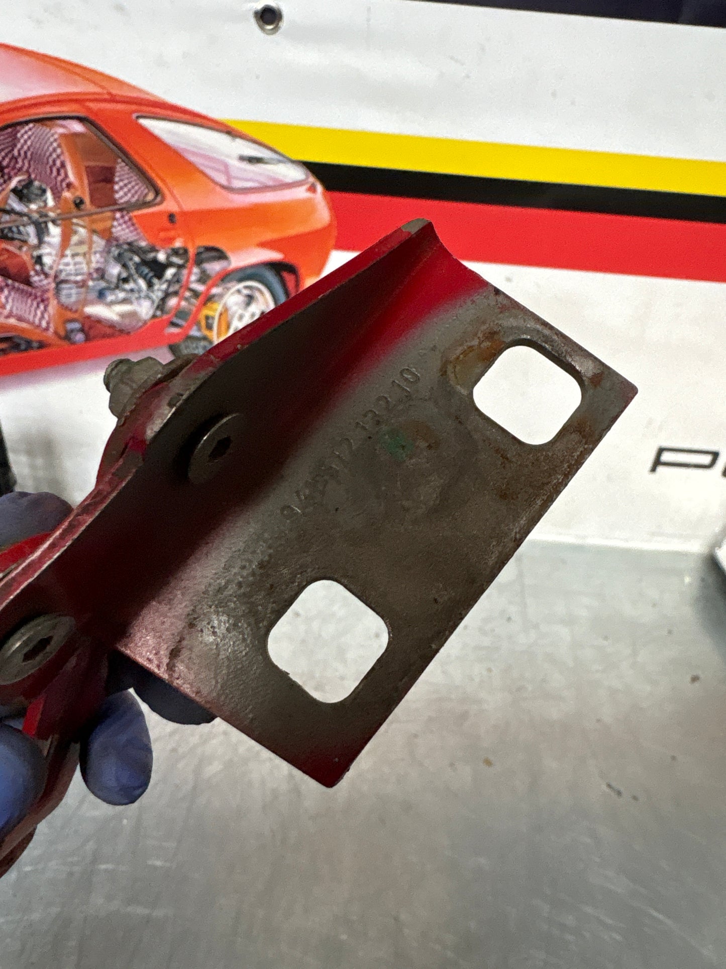 Porsche 944 / 968 Cabriolet Cab rear right boot hinge, used 94151213210
