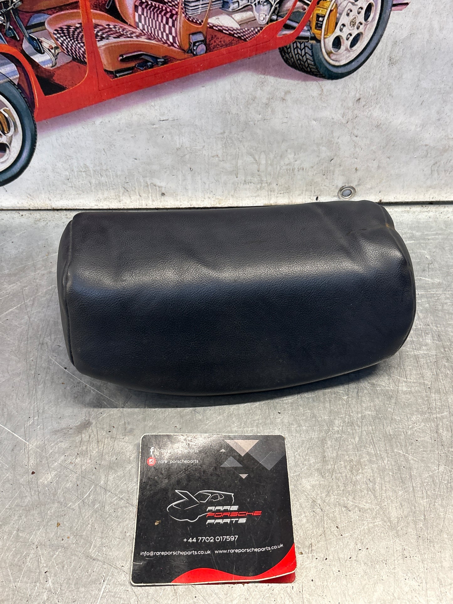Porsche 928 rear right seat upper cushion, leather, blue, used 92852204650