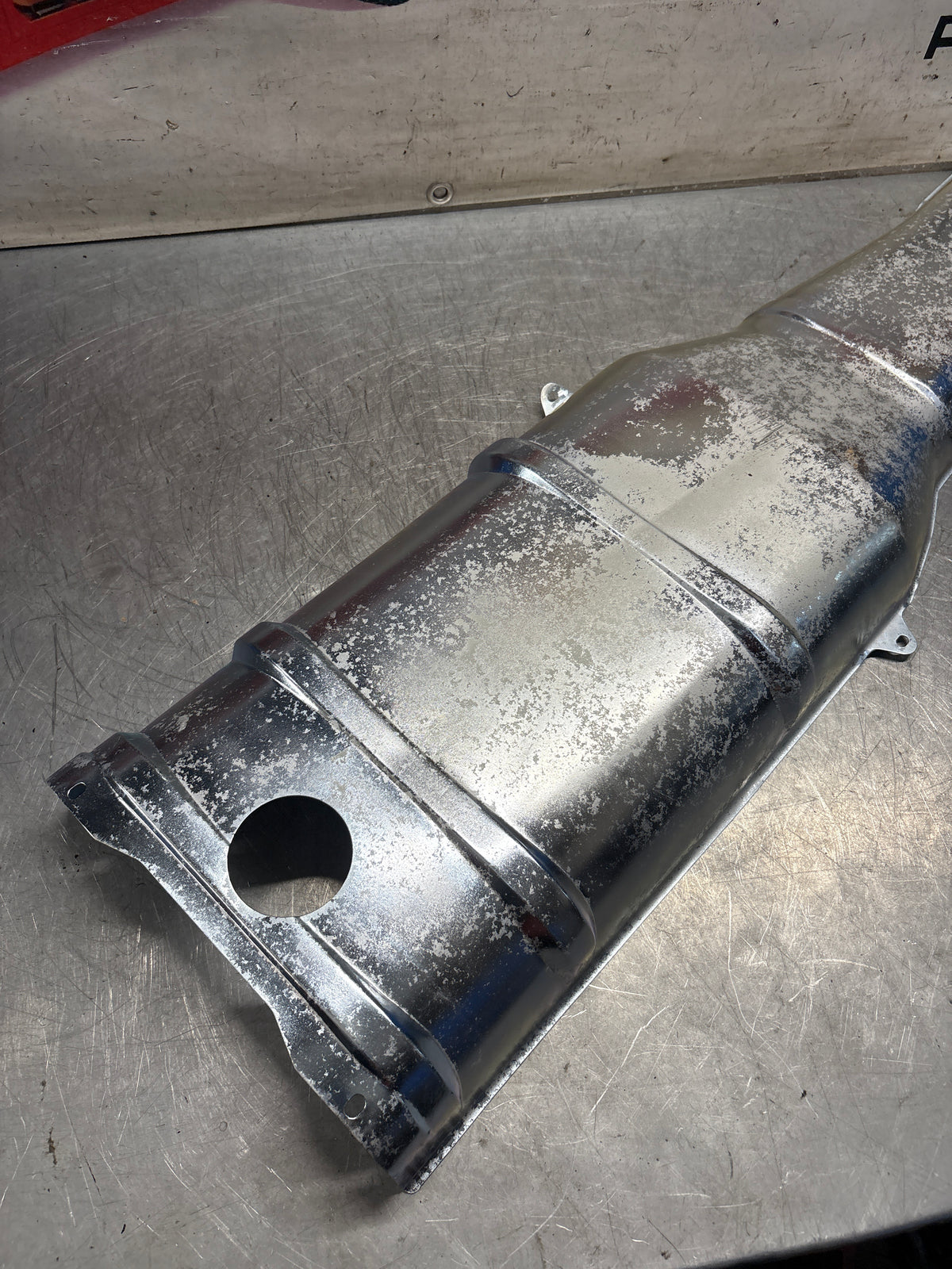 Porsche 928 heat protection plate, later type 92850449101, refurbished