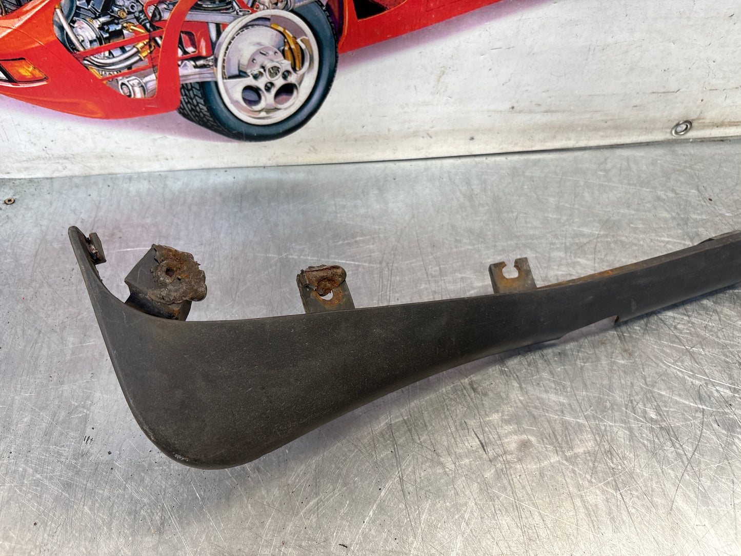 Porsche 944 lower door sill trim molding right side, used 9515591600