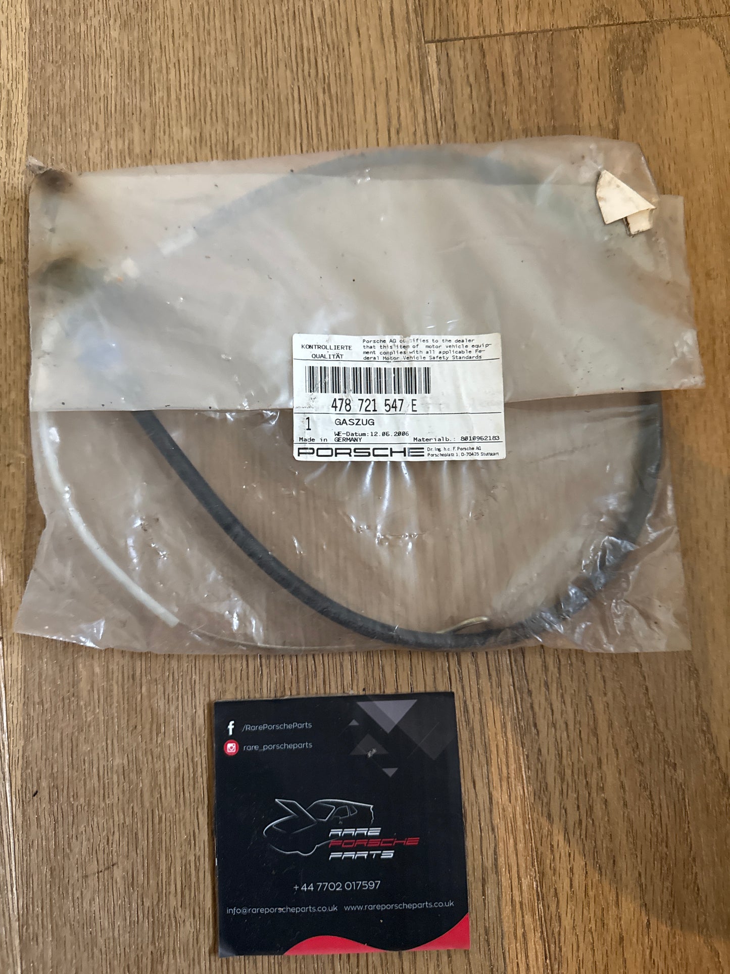 Porsche 924 2.0 N/A manual throttle accelerator cable 478721547E All RHD New NOS