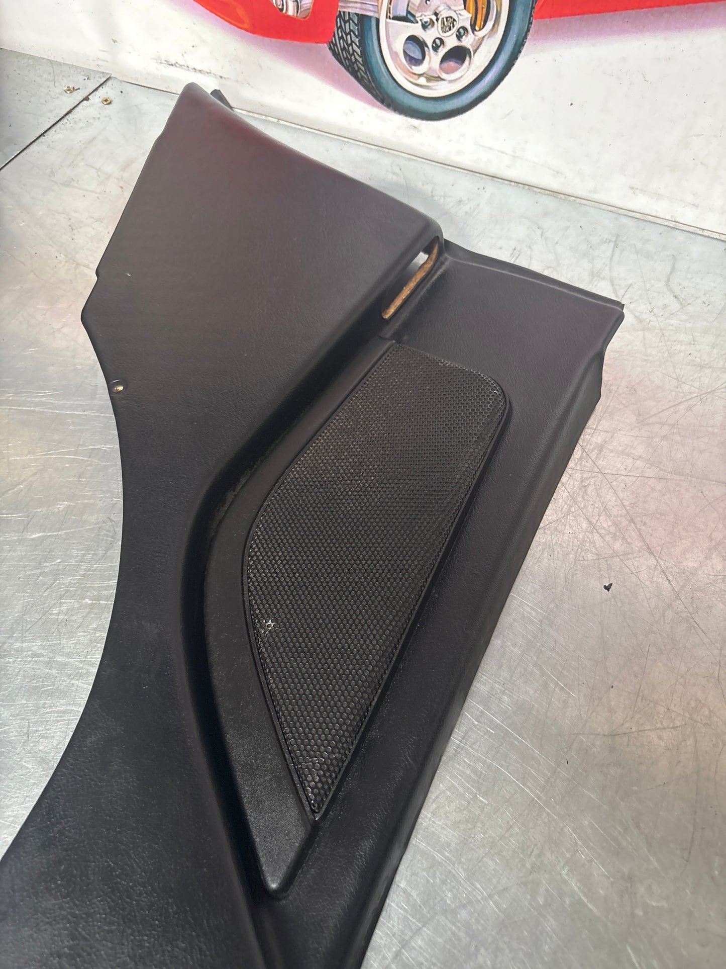 Porsche 944 Turbo S2 Black rear interior C Post trims/cards with M490 sound package, used 94455502113 / 94455502213