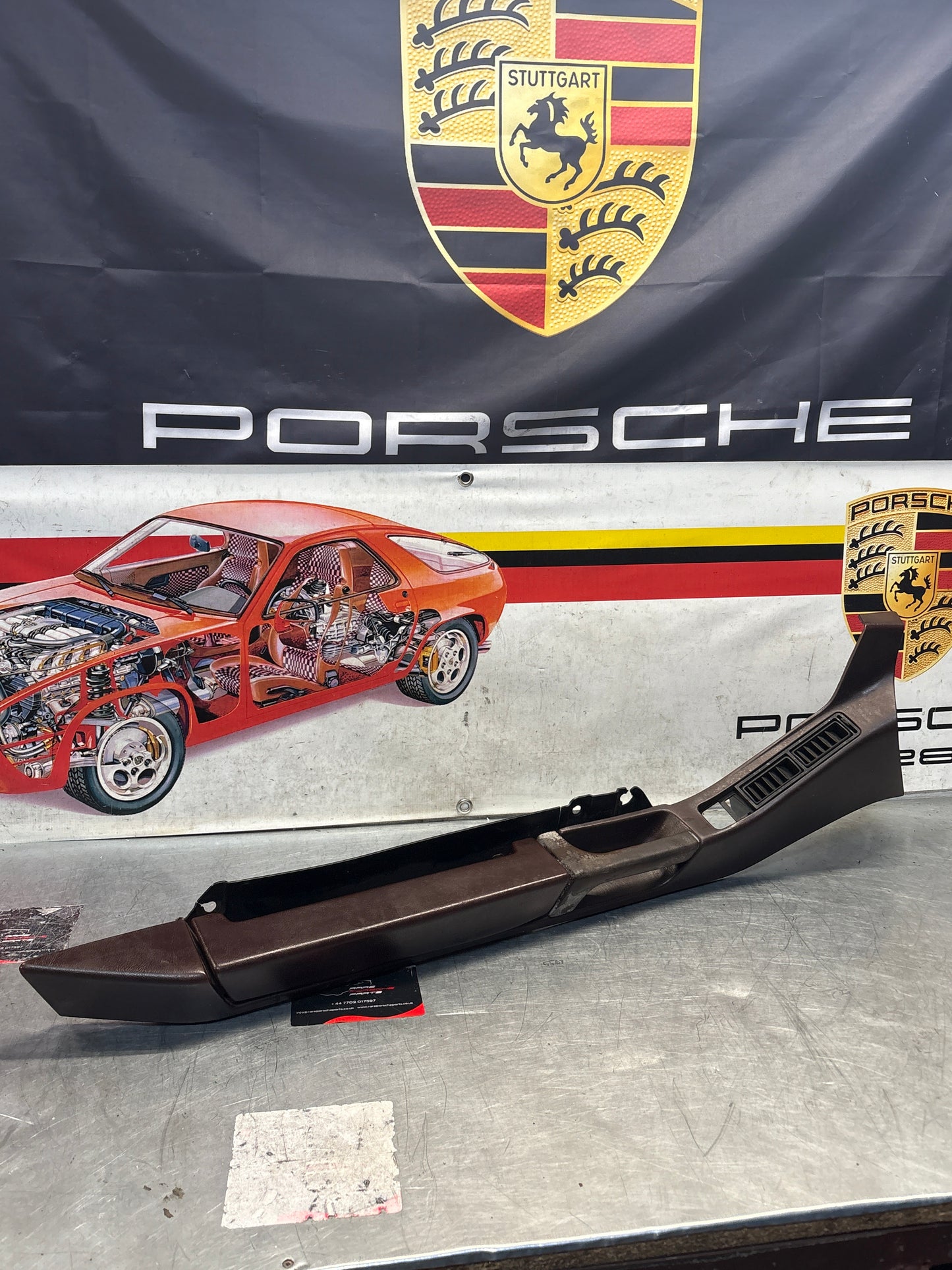 Porsche 928 burgundy door armrest, left, off side, 92855510103, used