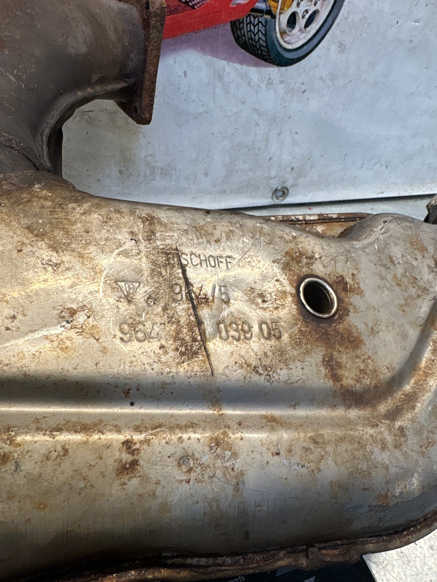 Porsche 911 964 left heat exchanger, used 96421103905