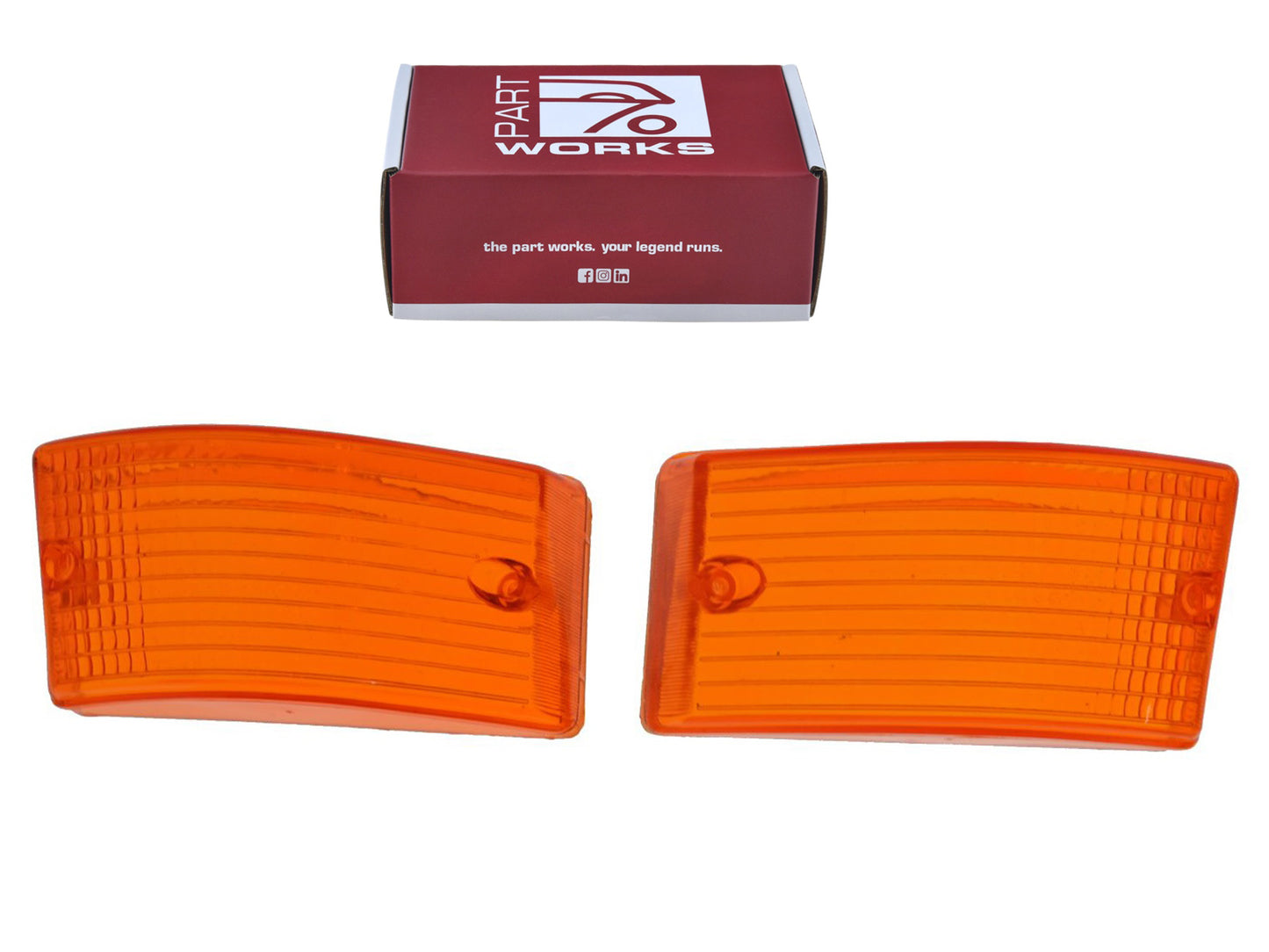 2x Blinkerglas für Porsche 924 944 Frontblinker ORANGE