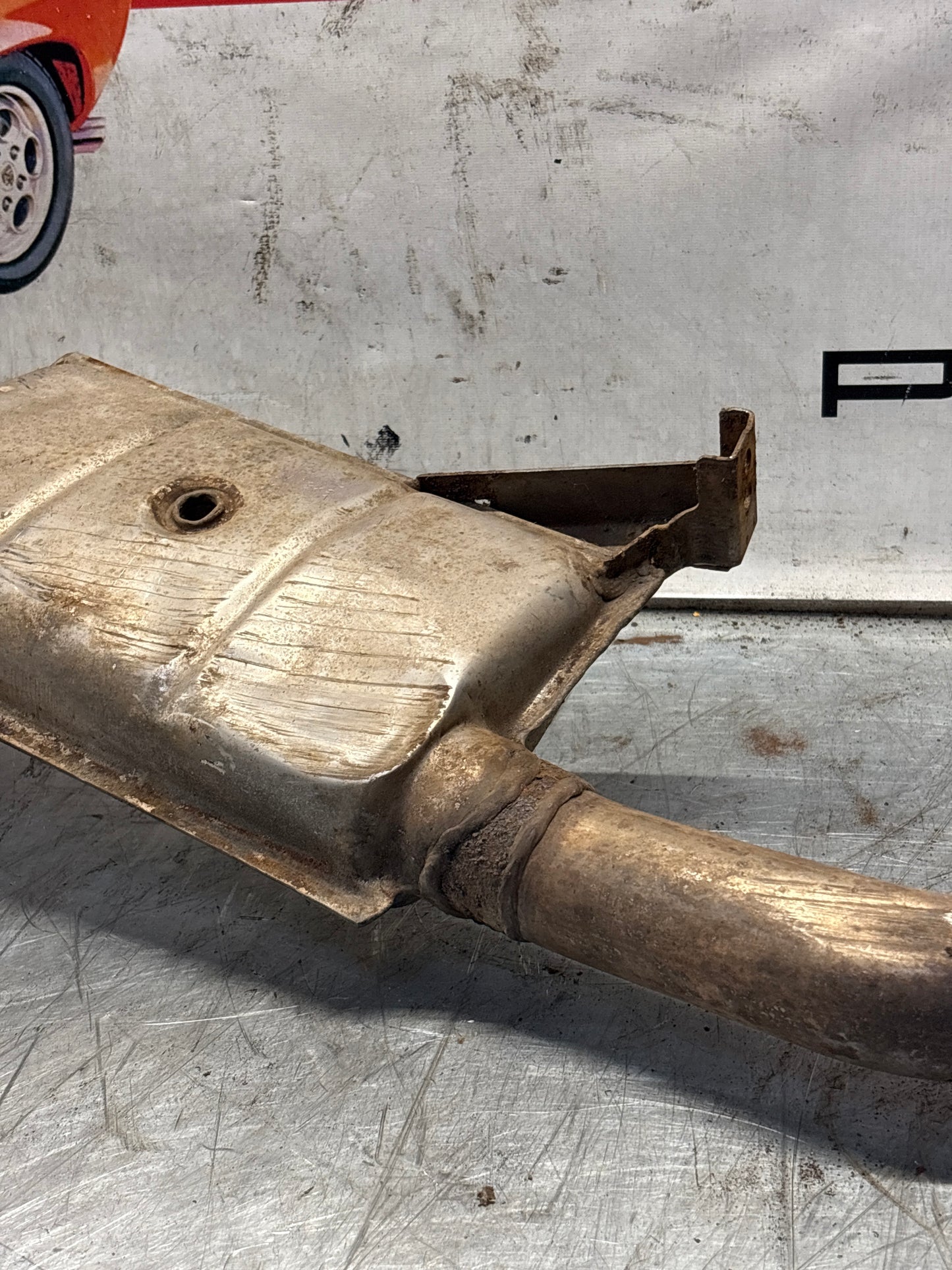 Porsche 928 S4 left middle silencer, used 92811109303