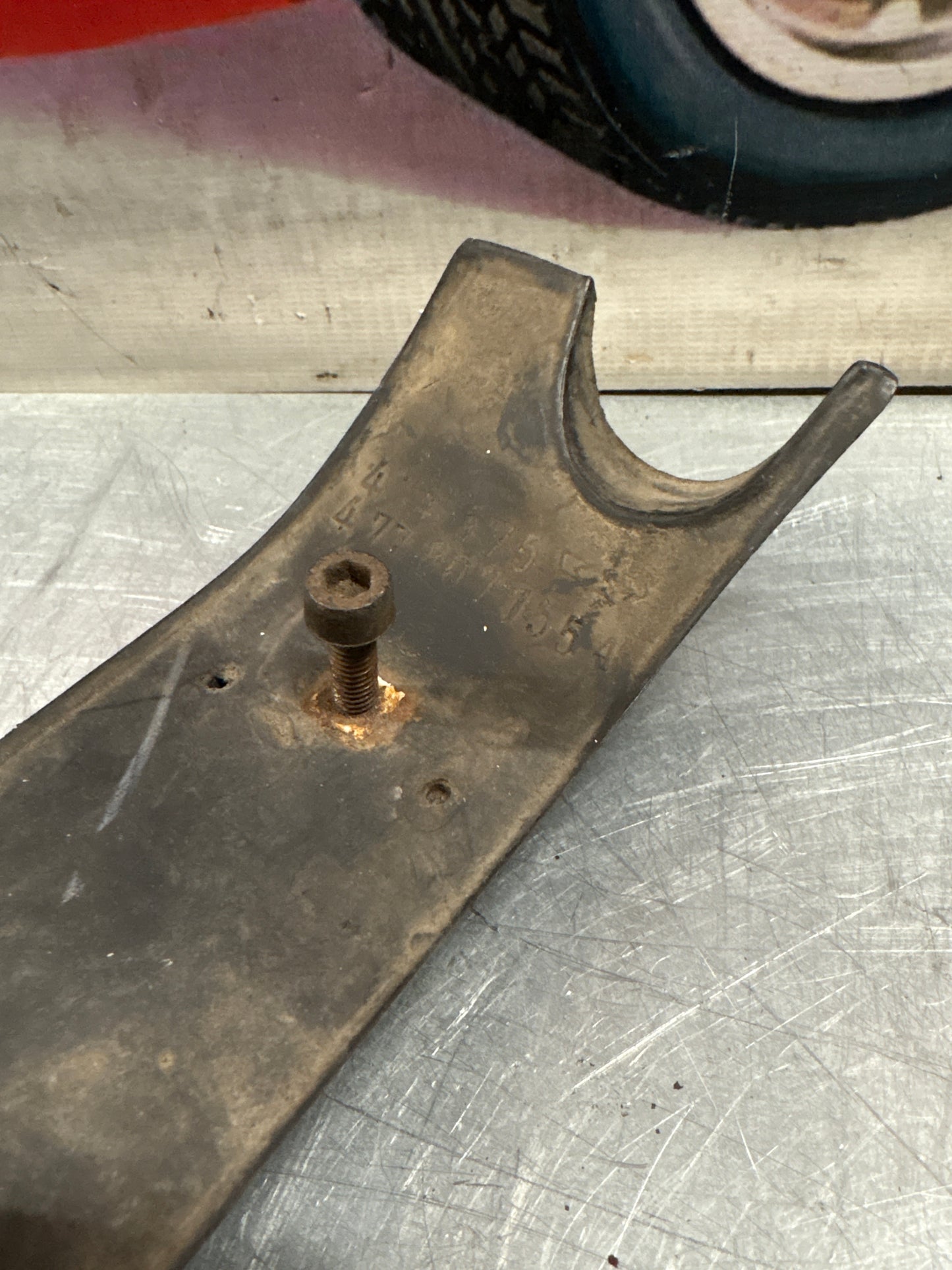 Porsche 924 / 944 front right bumper guard, used 477807155A