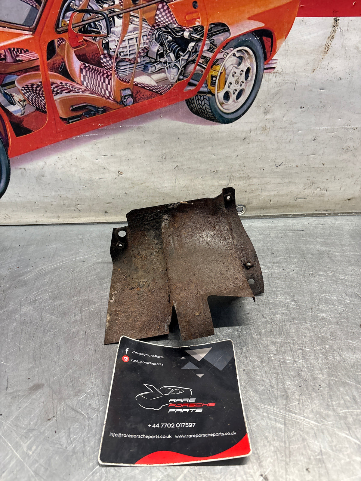 Porsche 914 front air cooling guide plate, used 021119358