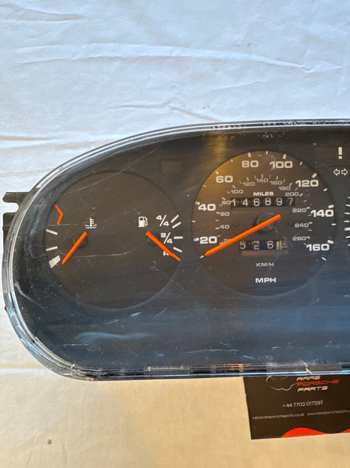 Porsche 944 dash clock binnacle pod speedometer, 94564131106 used 146897 miles plastic screen has some small scratches