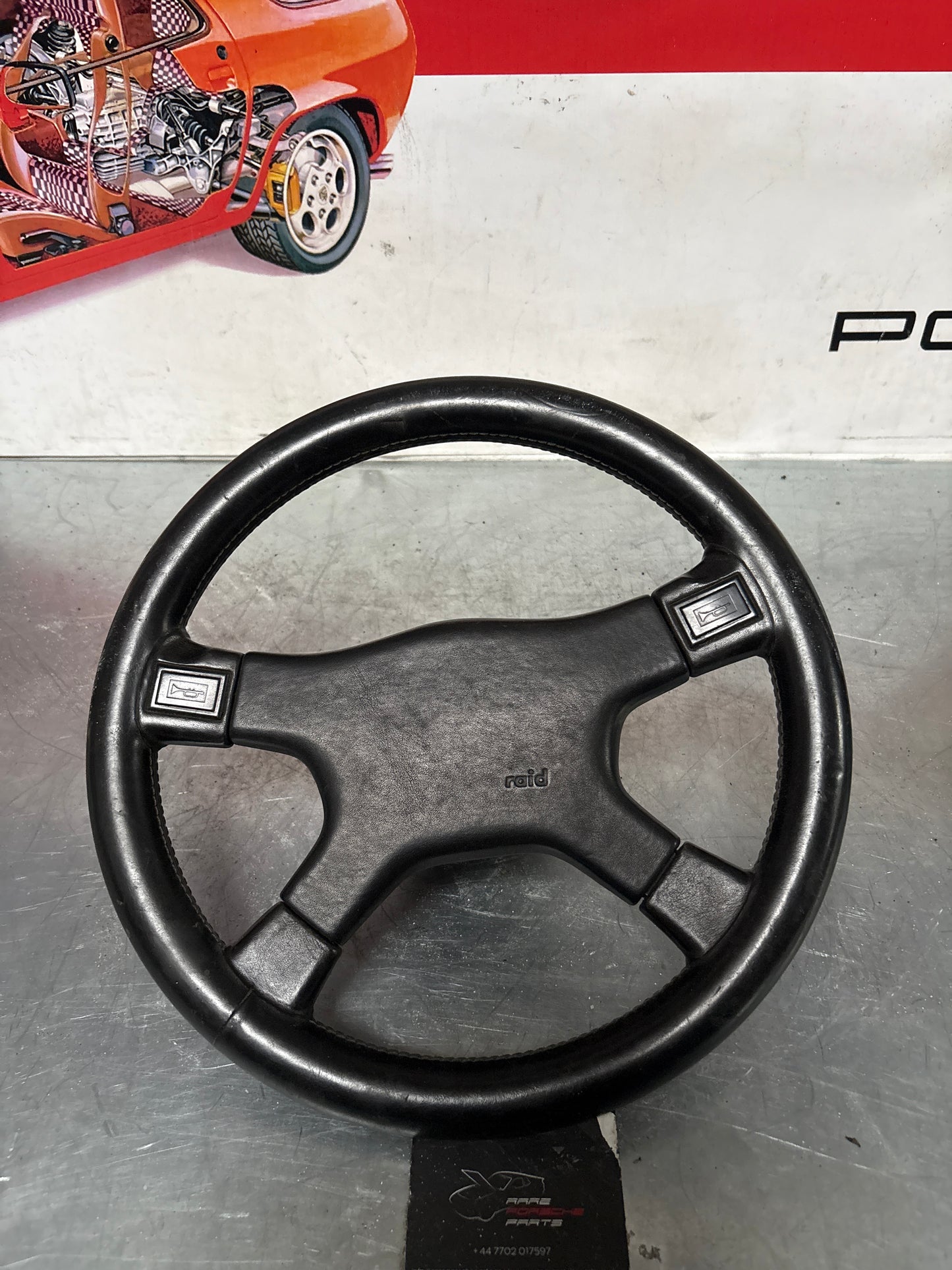 Raid steering wheel for Porsche 924 / 944, used
