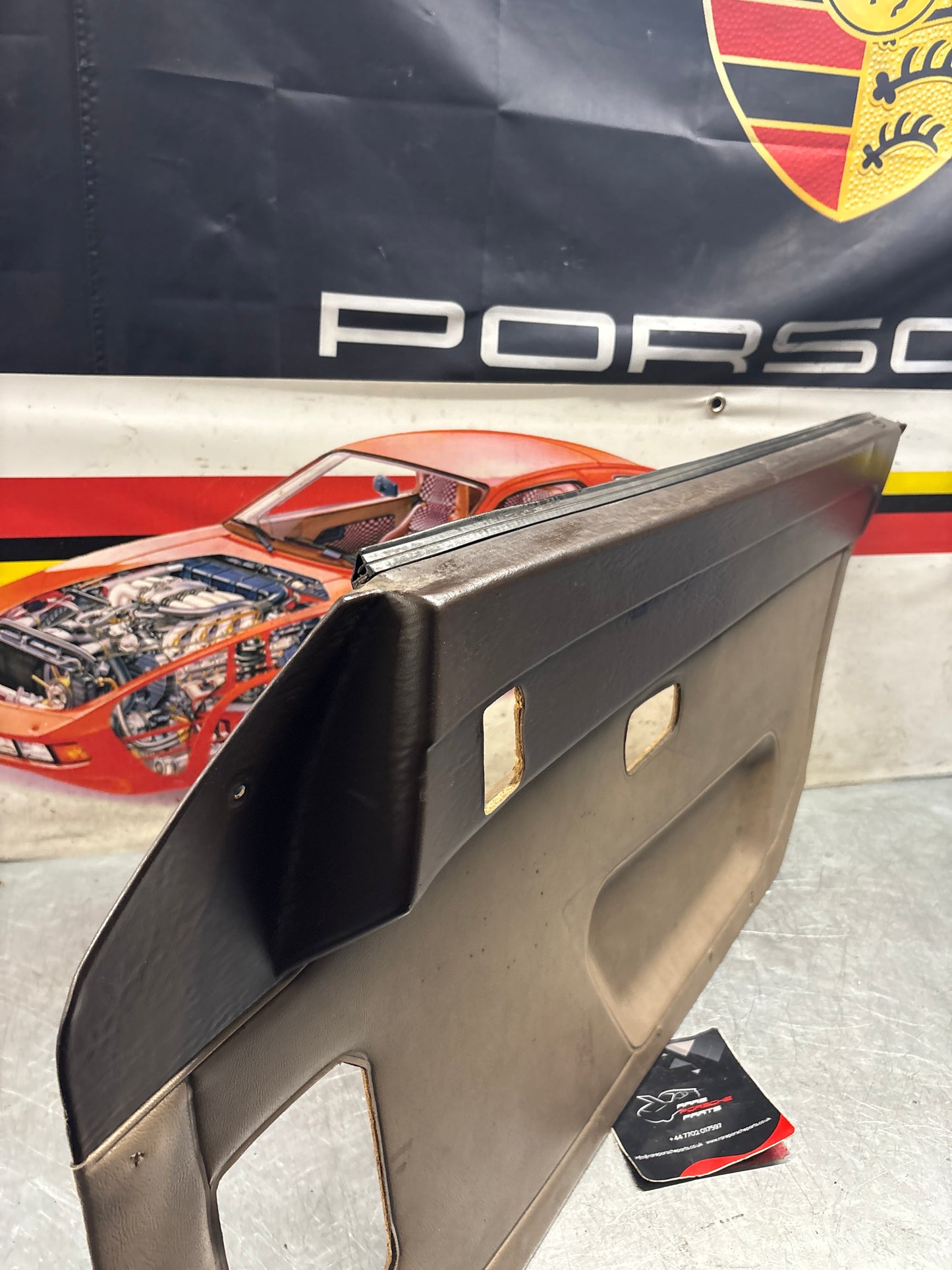 Porsche 924 brown/beige electric window door card, right, off side 477867012 used