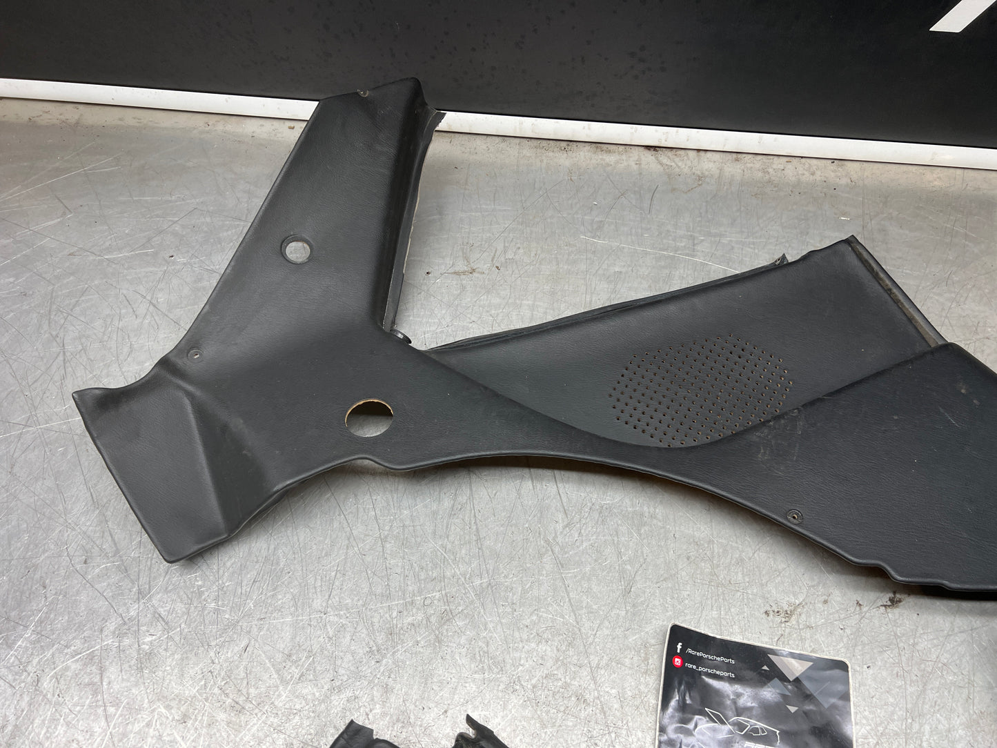 Porsche 944 black rear interior C Post trims/cards. Quarter panel trim used 944555021 944555022