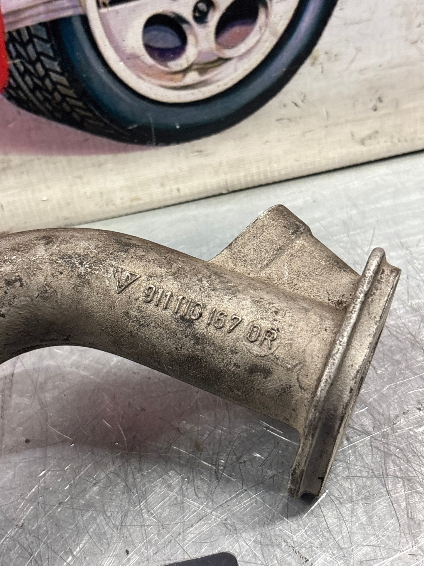 Porsche 911 intake manifold pipe, used 9111101670R