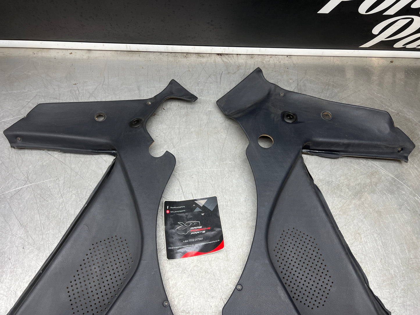 Porsche 944 blue rear interior C Post trims/cards. Quarter panel trim used really good condition 944555021 944555022