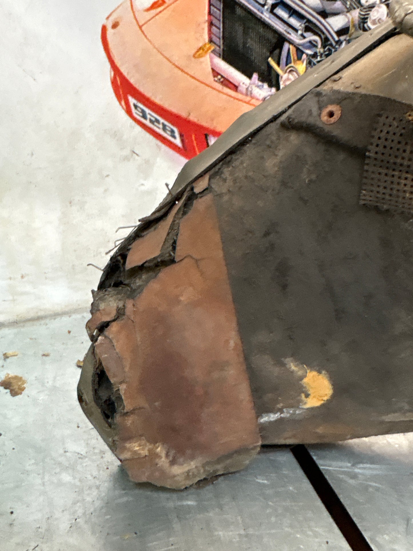 Porsche 928 right side lower side trim panel, grey used 92855502257