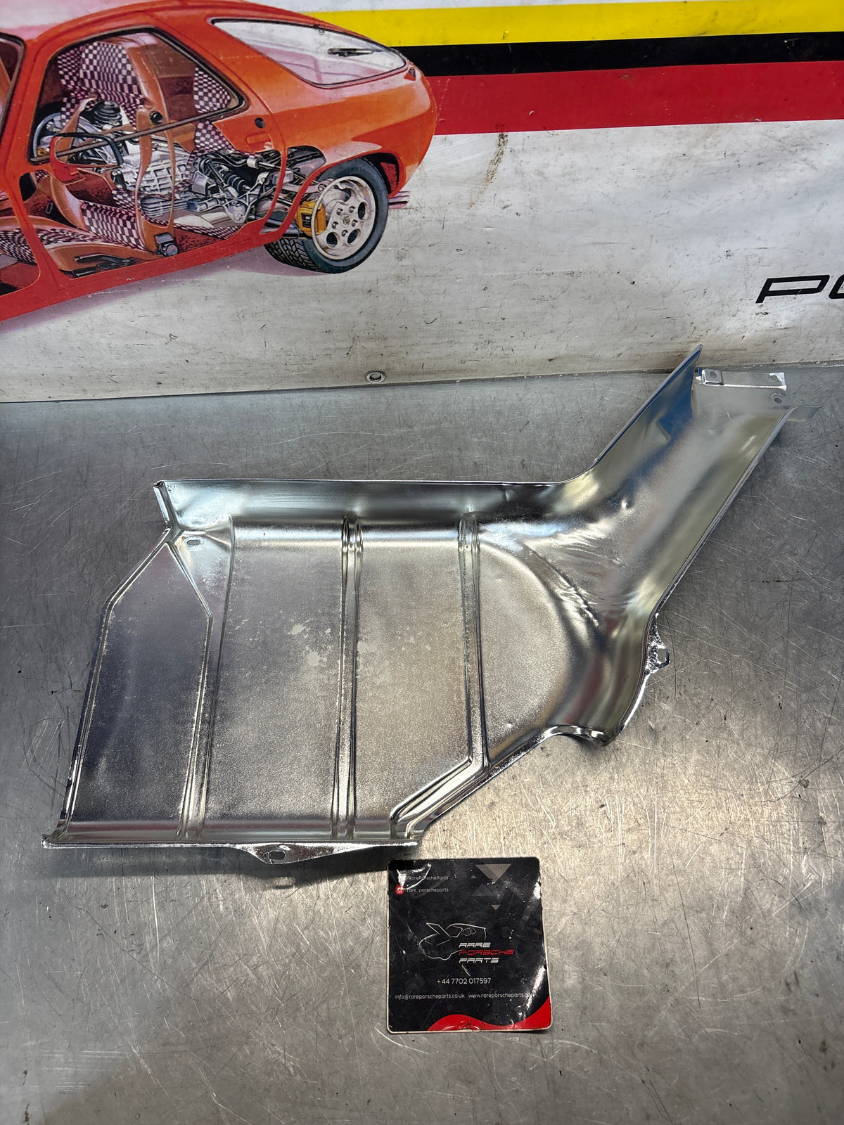 Porsche 928 S / S4 rear heat shield protection plate, refurbished 92850493204