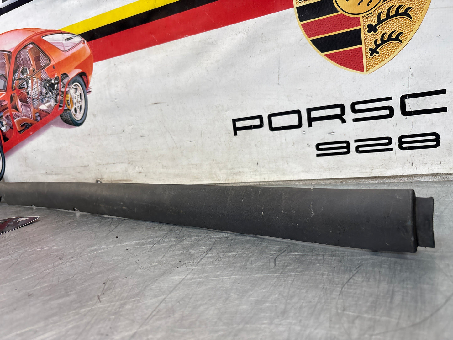 Porsche 944 lower door sill trim molding right side, used 9515591600