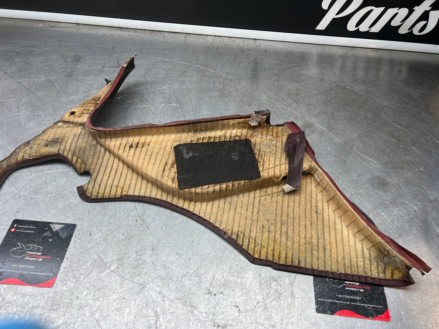 Porsche 944 burgundy rear interior C Post trims/cards. Quarter panel trim used 94455502101 94455502201