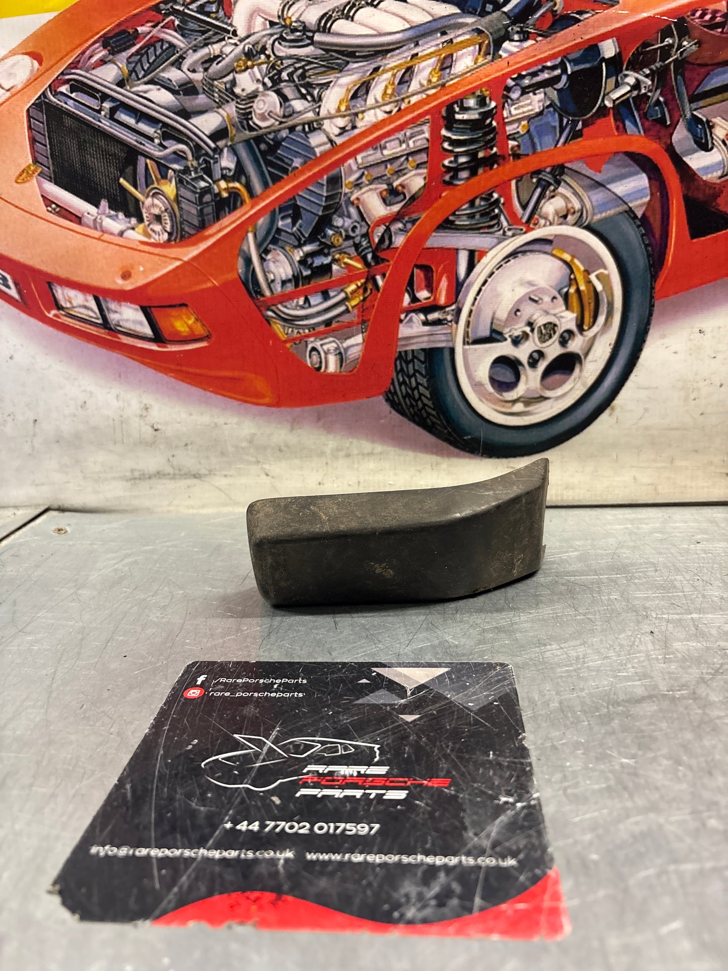 Porsche 924 / 944 front right bumper guard, used 477807156A