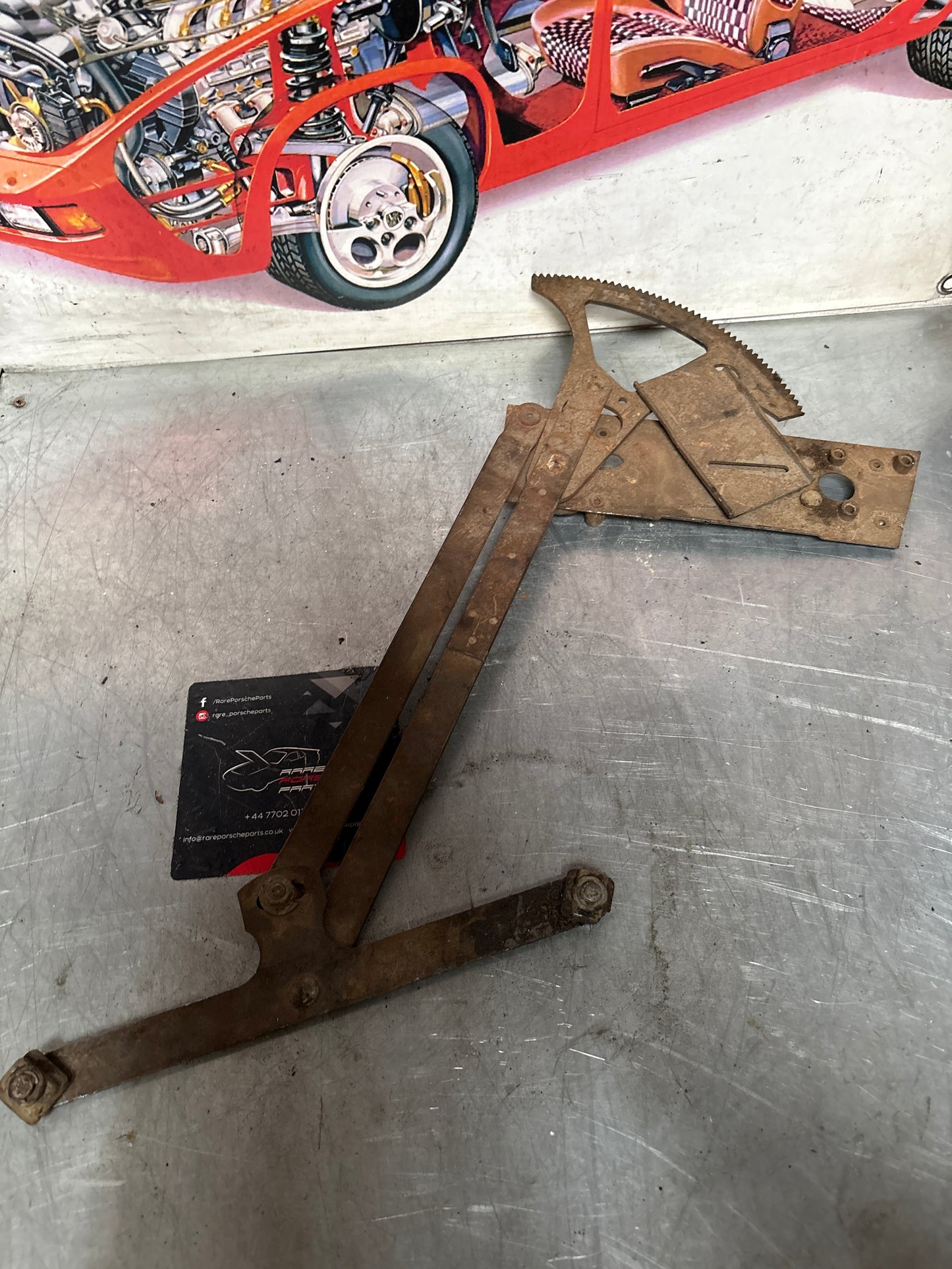 Porsche 911 930 Left Window regulator mechanism, used 91154200340